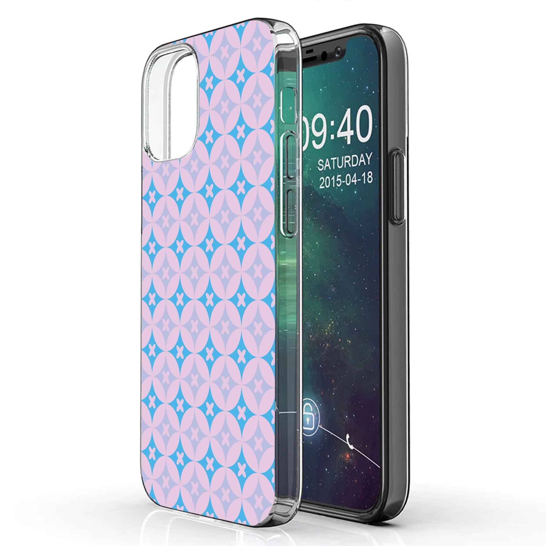 For Apple iPhone (16,15,14,13,12,SE),Slim Cover,Blue X Circle Print,USA - Picture 26 of 28