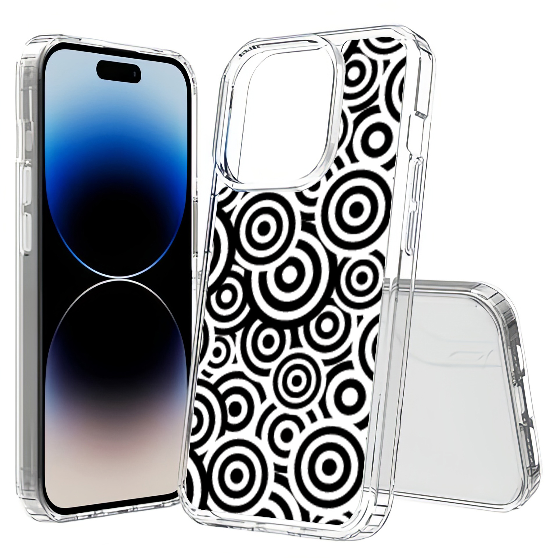 For Apple iPhone (16,15,14,13,12,SE),Slim Cover,Circles Print,USA - Picture 14 of 28