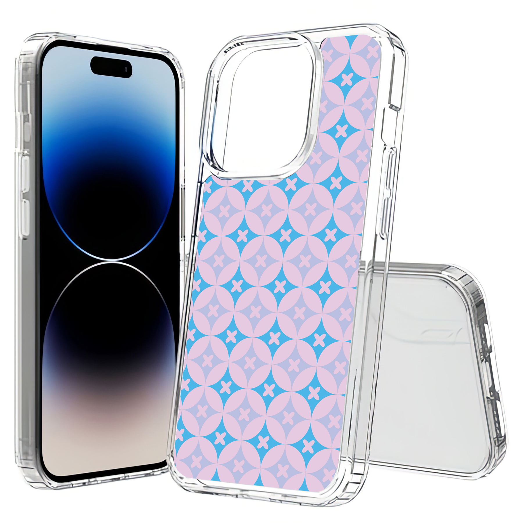For Apple iPhone (16,15,14,13,12,SE),Slim Cover,Blue X Circle Print,USA - Picture 14 of 28