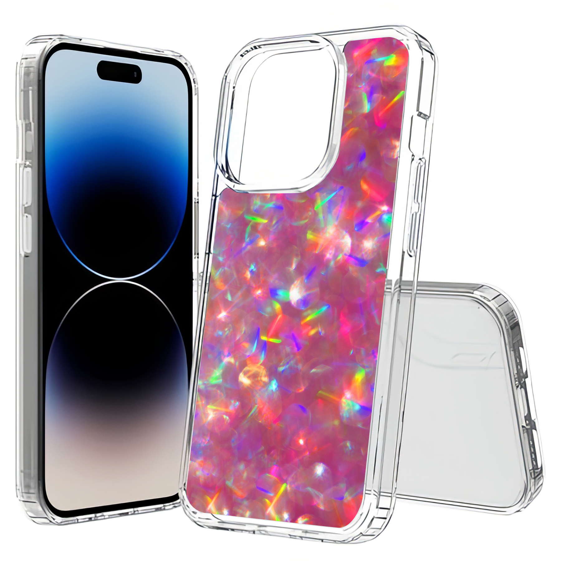 For Apple iPhone (16,15,14,13,12,SE),Slim Cover,Dazzling Pink Print,USA - Picture 14 of 28