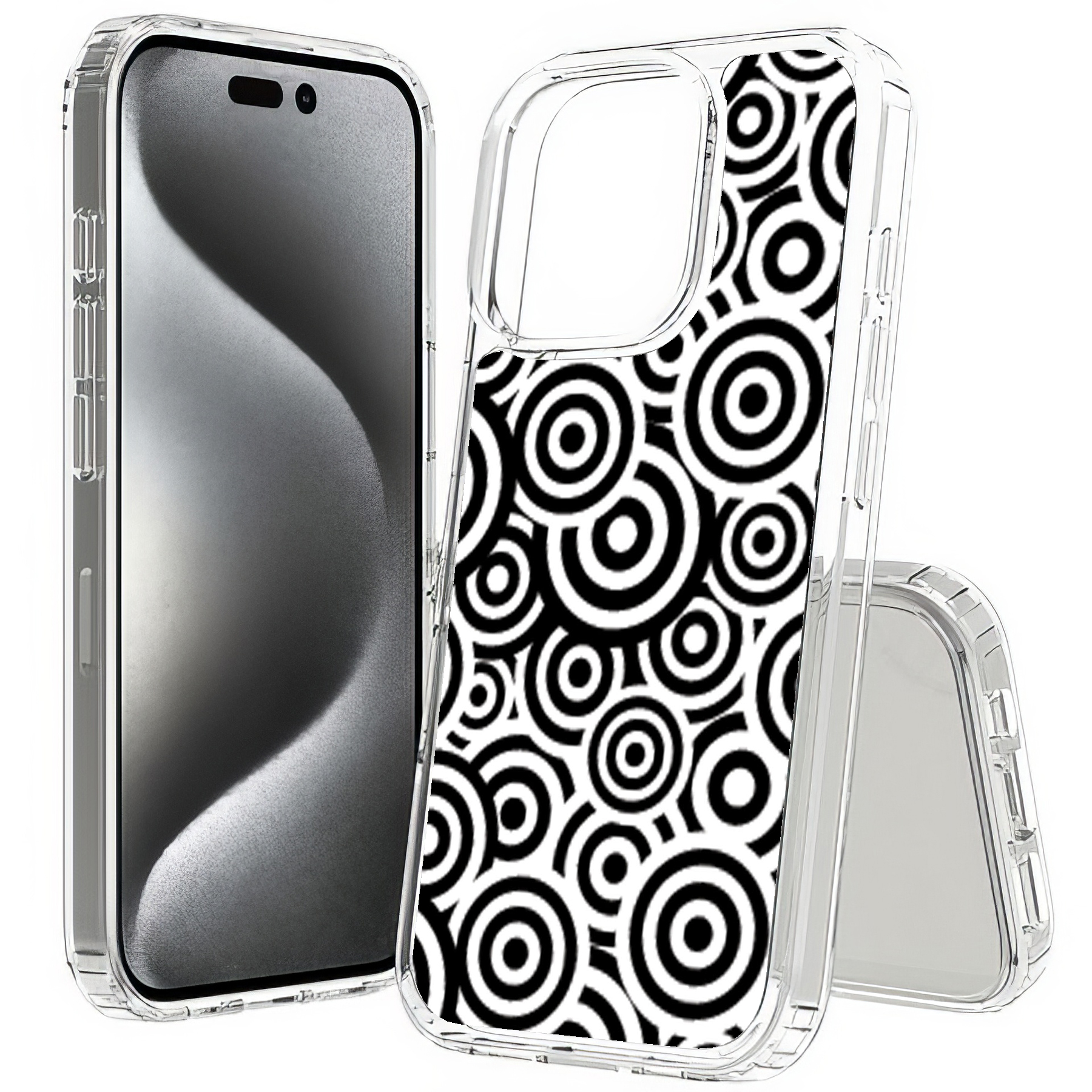 For Apple iPhone (16,15,14,13,12,SE),Slim Cover,Circles Print,USA - Picture 10 of 28