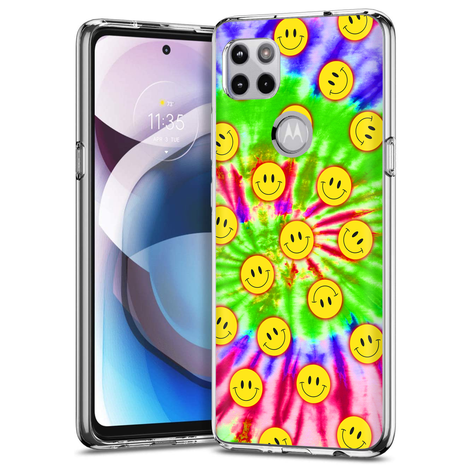 For Motorola (Edge,One 5G,Ace,UW,X40,30),Slim Cover,Tie Dye Smile Print,USA - Picture 19 of 21