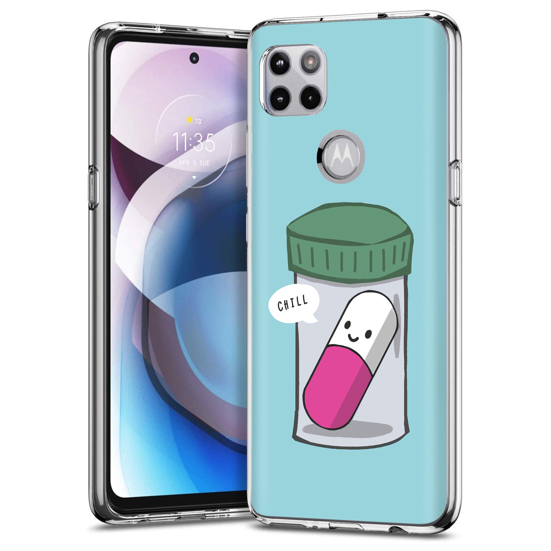 For Motorola (Edge,One 5G,Ace,UW,X40,30),Slim Cover,Pill Say Chill Print,USA - Picture 19 of 20