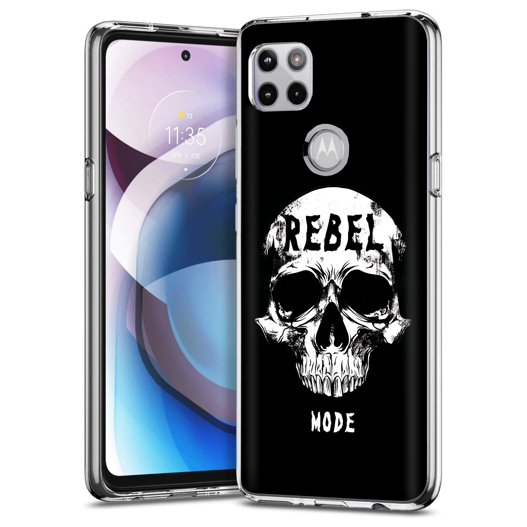 For Motorola (Edge,One 5G,Ace,UW,X40,30),Slim Cover,Rebel Skull Print,USA - Picture 19 of 21
