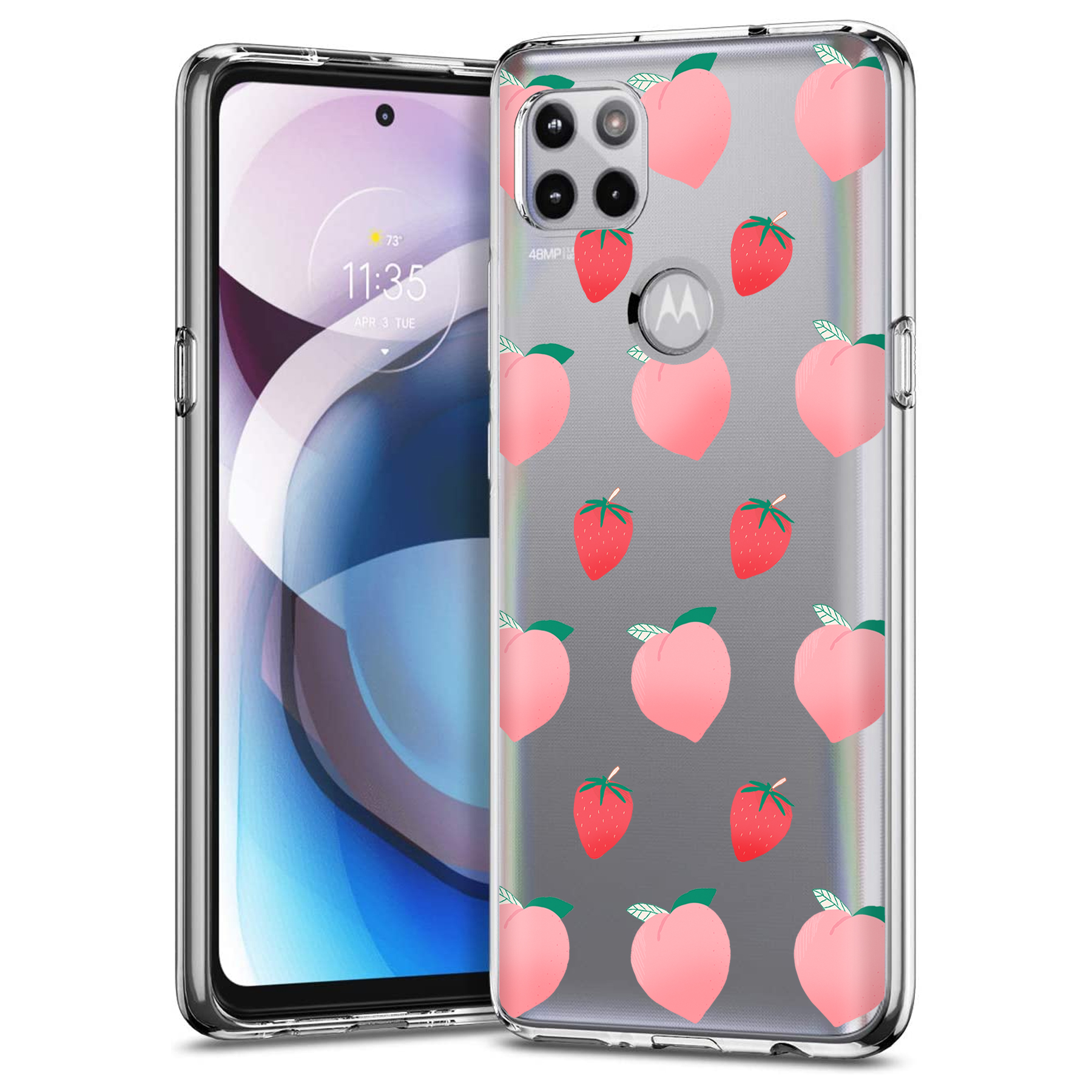 For Motorola (Edge,One 5G,Ace,UW,X40,30),Slim Cover,Pink Fruit Print,USA - Picture 19 of 21