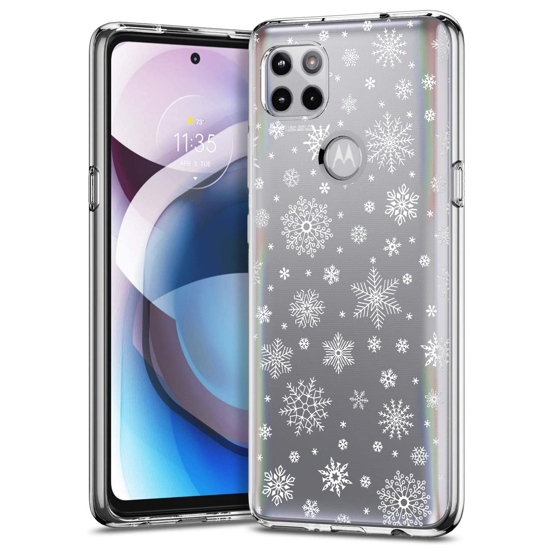 For Motorola (Edge,One 5G,Ace,UW,X40,30),Slim Cover,Snowflake 1 Print,USA - 第 19/21 張圖片