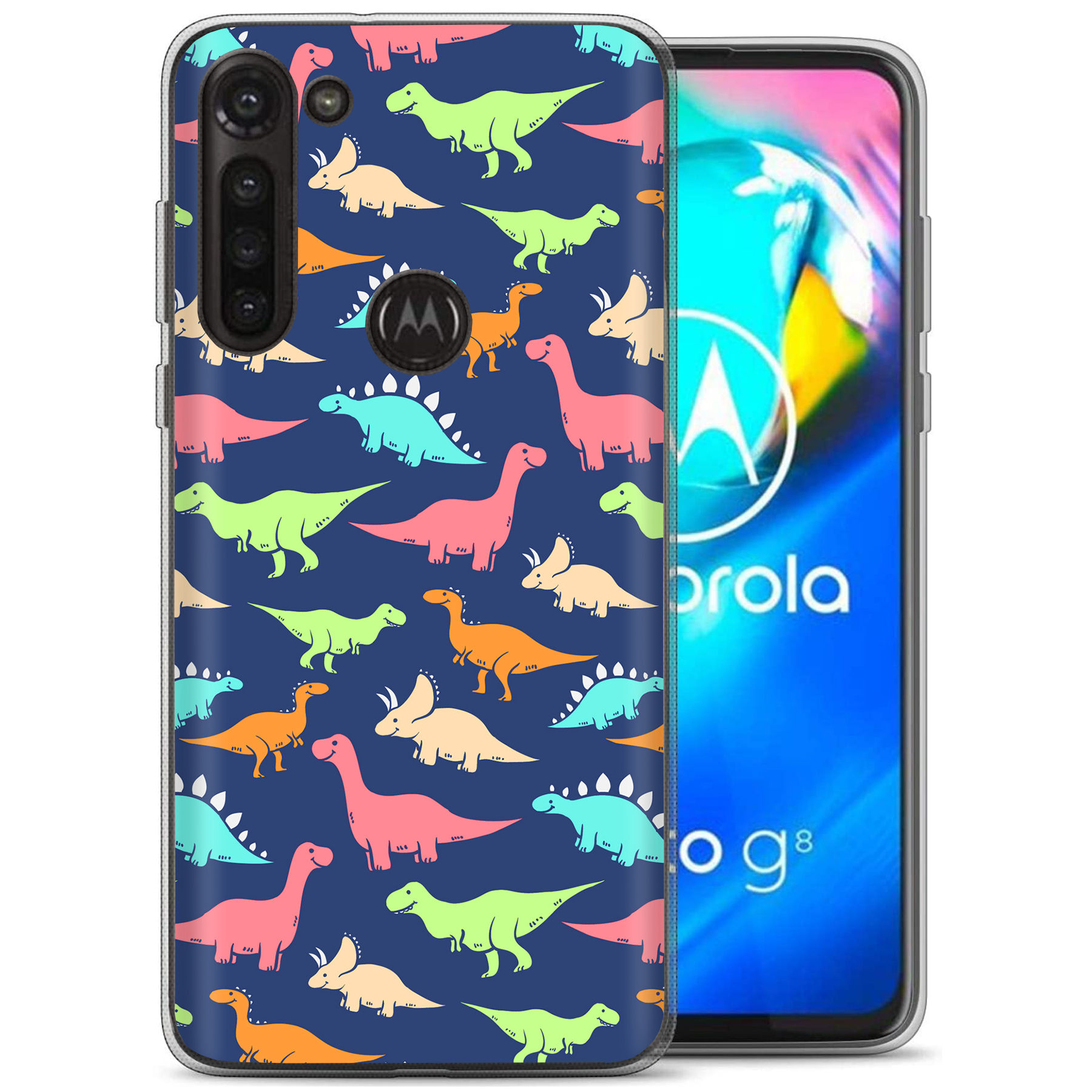 For Motorola Moto G (Power,Stylus,Play,5G),Slim Cover,Dinosaur 1 Print,USA - Picture 14 of 27