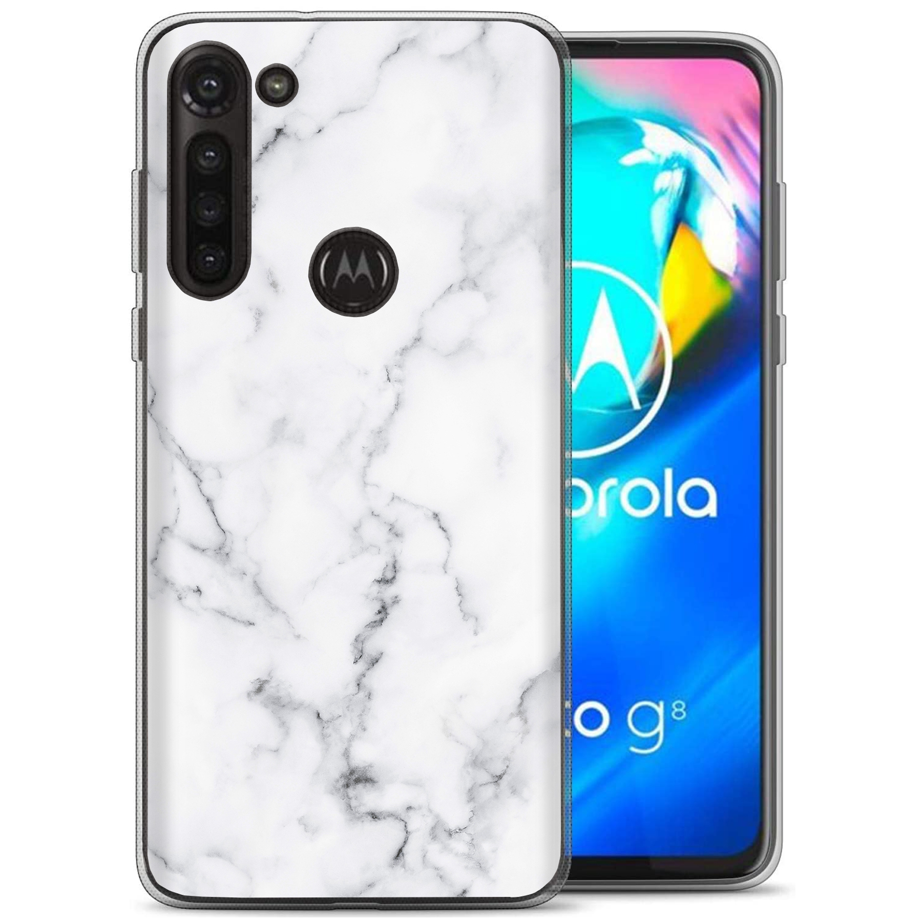 For Motorola Moto G (Power,Stylus,Play,5G),Slim Cover,Black Marble 2 Print,USA - Picture 14 of 27