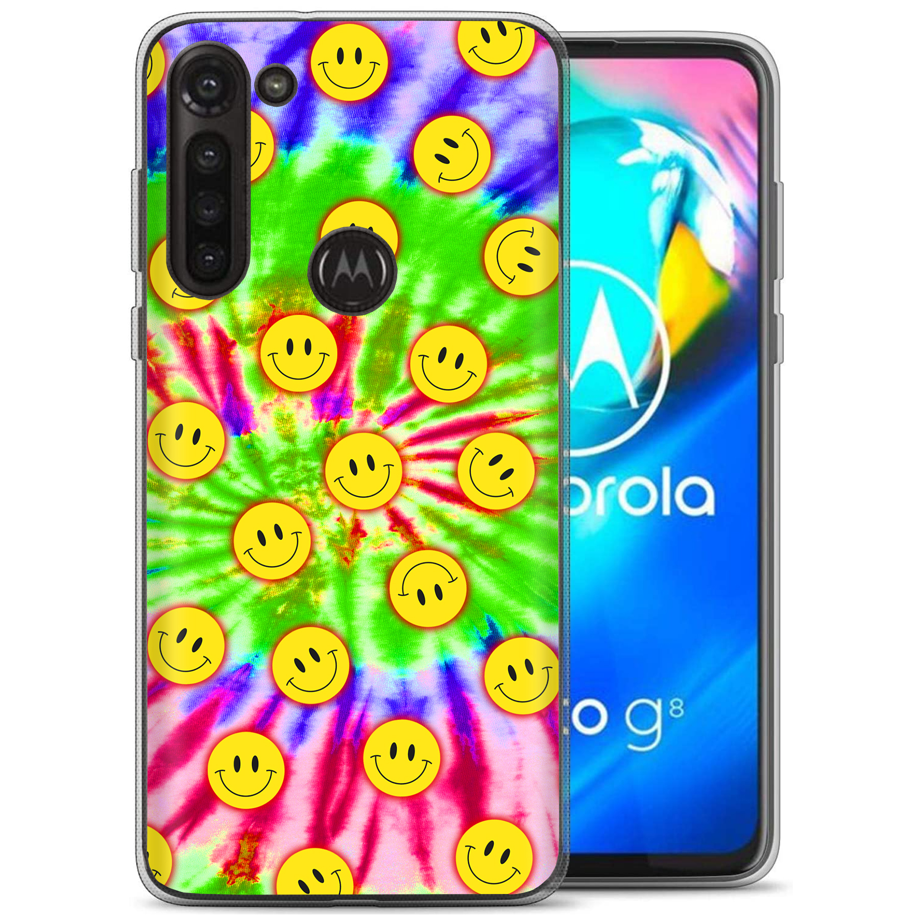 For Motorola Moto G (Power,Stylus,Play,5G),Slim Cover,Tie Dye Smile Print,USA - Picture 14 of 27