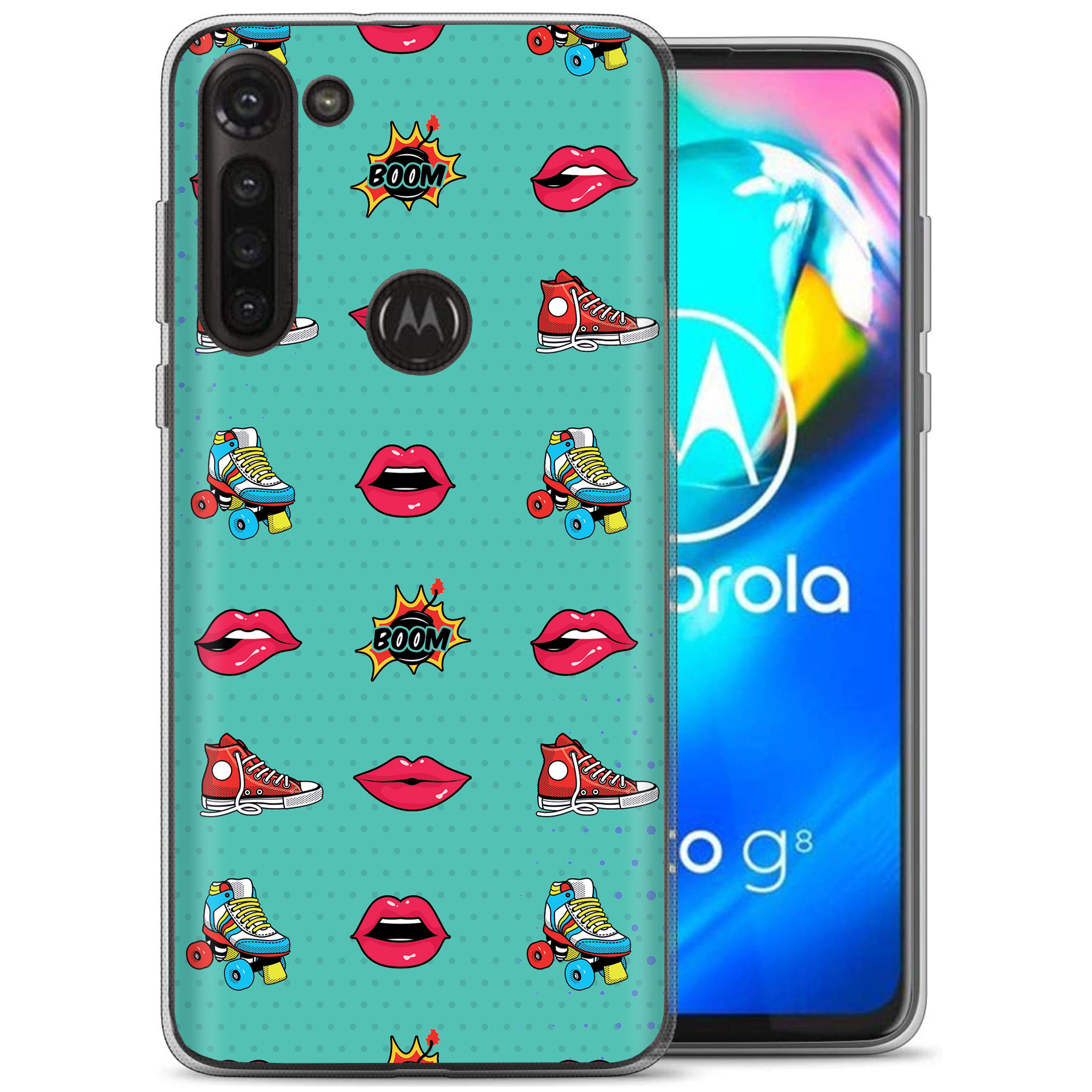 For Motorola Moto G (Power,Stylus,Play,5G),Slim Cover,Skate Lips Print,USA - Picture 14 of 27