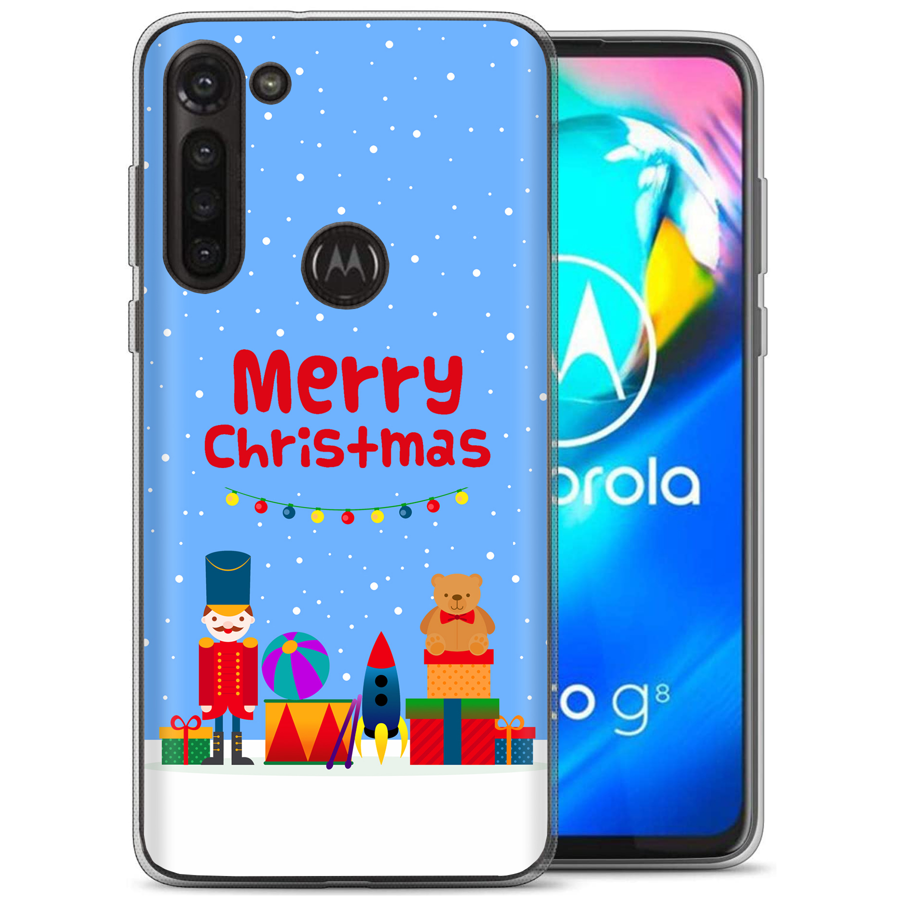 For Motorola Moto G (Power,Stylus,Play,5G),Slim Cover,Christmas Toy Print,USA - Afbeelding 14 van 27