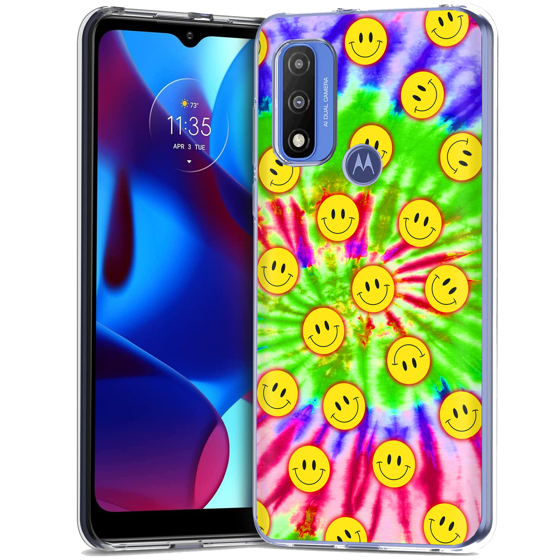 For Motorola Moto G (Power,Stylus,Play,5G),Slim Cover,Tie Dye Smile Print,USA - Picture 8 of 27