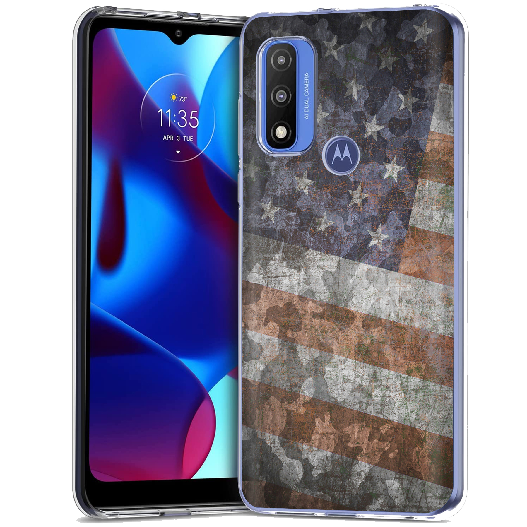 For Motorola Moto G (Power,Stylus,Play,5G),Slim Cover,American Flag 2 Print,USA - Picture 8 of 27