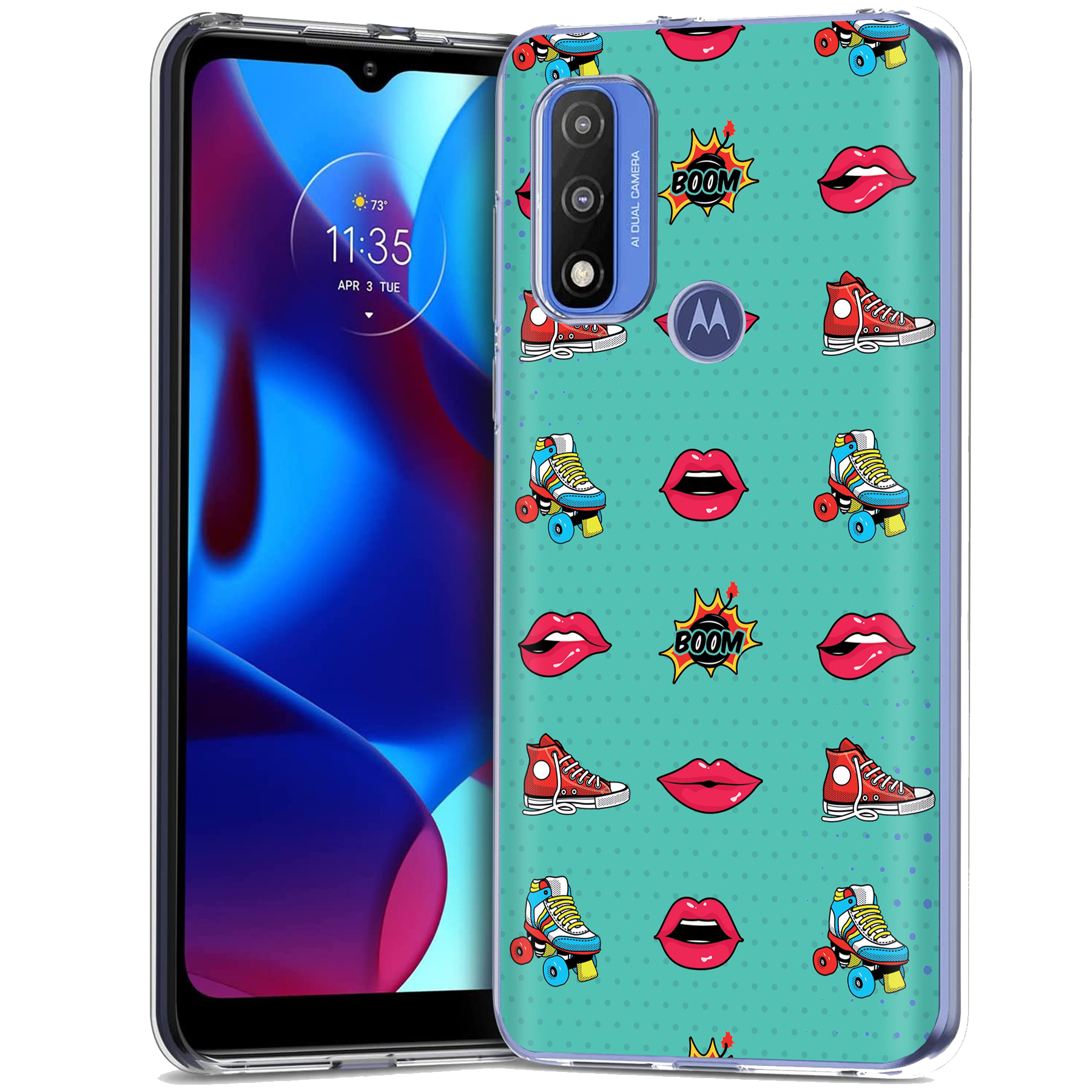 For Motorola Moto G (Power,Stylus,Play,5G),Slim Cover,Skate Lips Print,USA - Picture 8 of 27