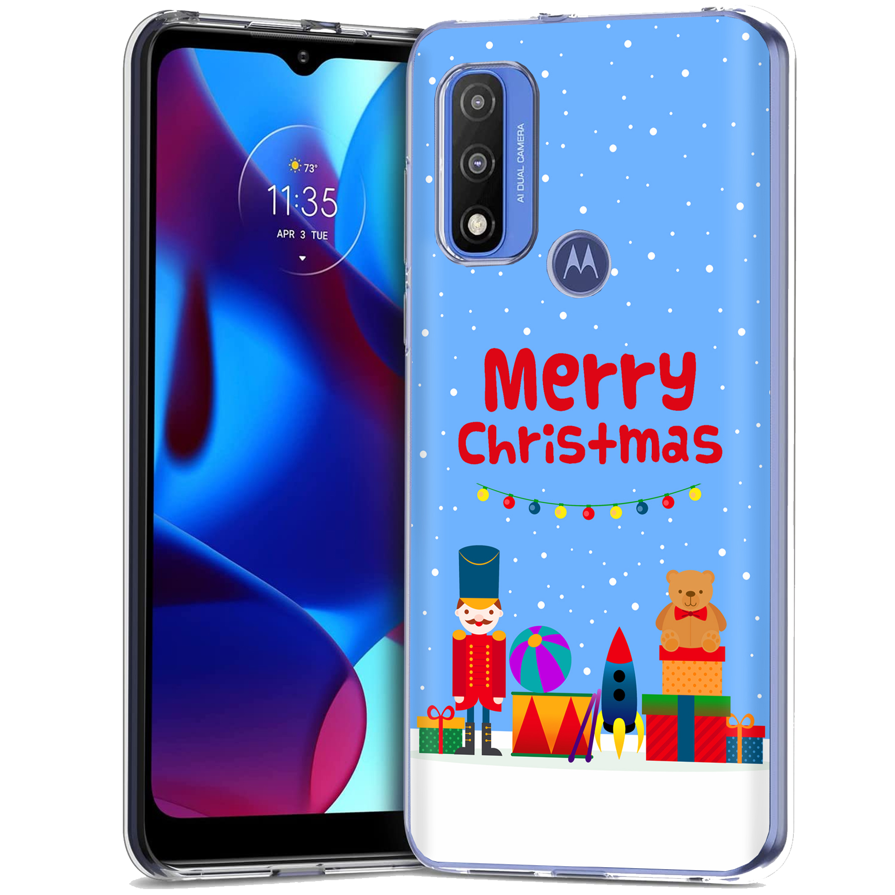 For Motorola Moto G (Power,Stylus,Play,5G),Slim Cover,Christmas Toy Print,USA - Afbeelding 8 van 27