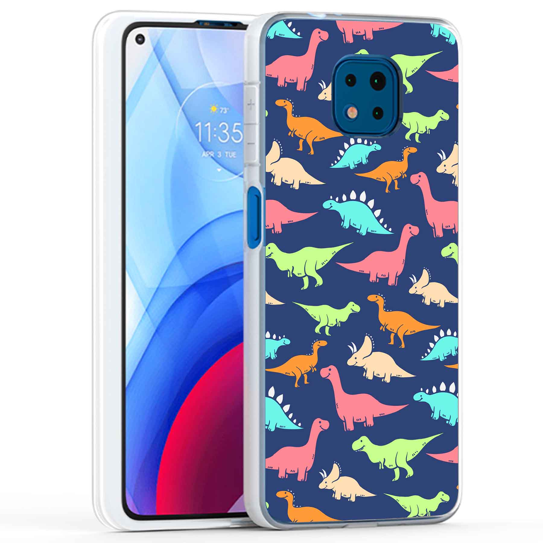 For Motorola Moto G (Power,Stylus,Play,5G),Slim Cover,Dinosaur 1 Print,USA - Picture 13 of 27