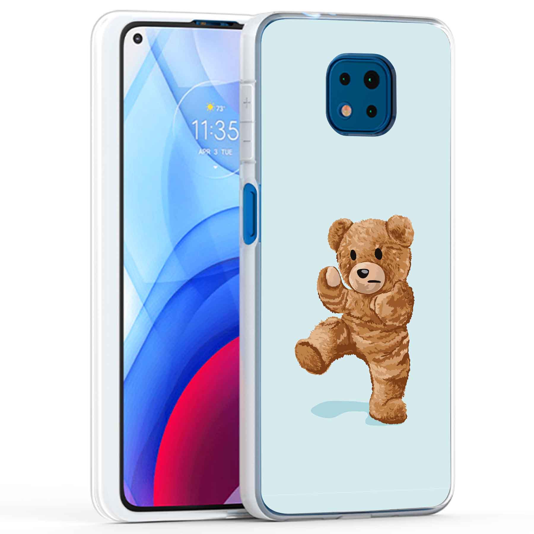 For Motorola Moto G (Power,Stylus,Play,5G),Slim Cover,Teddy Fight Print,USA - Afbeelding 13 van 27