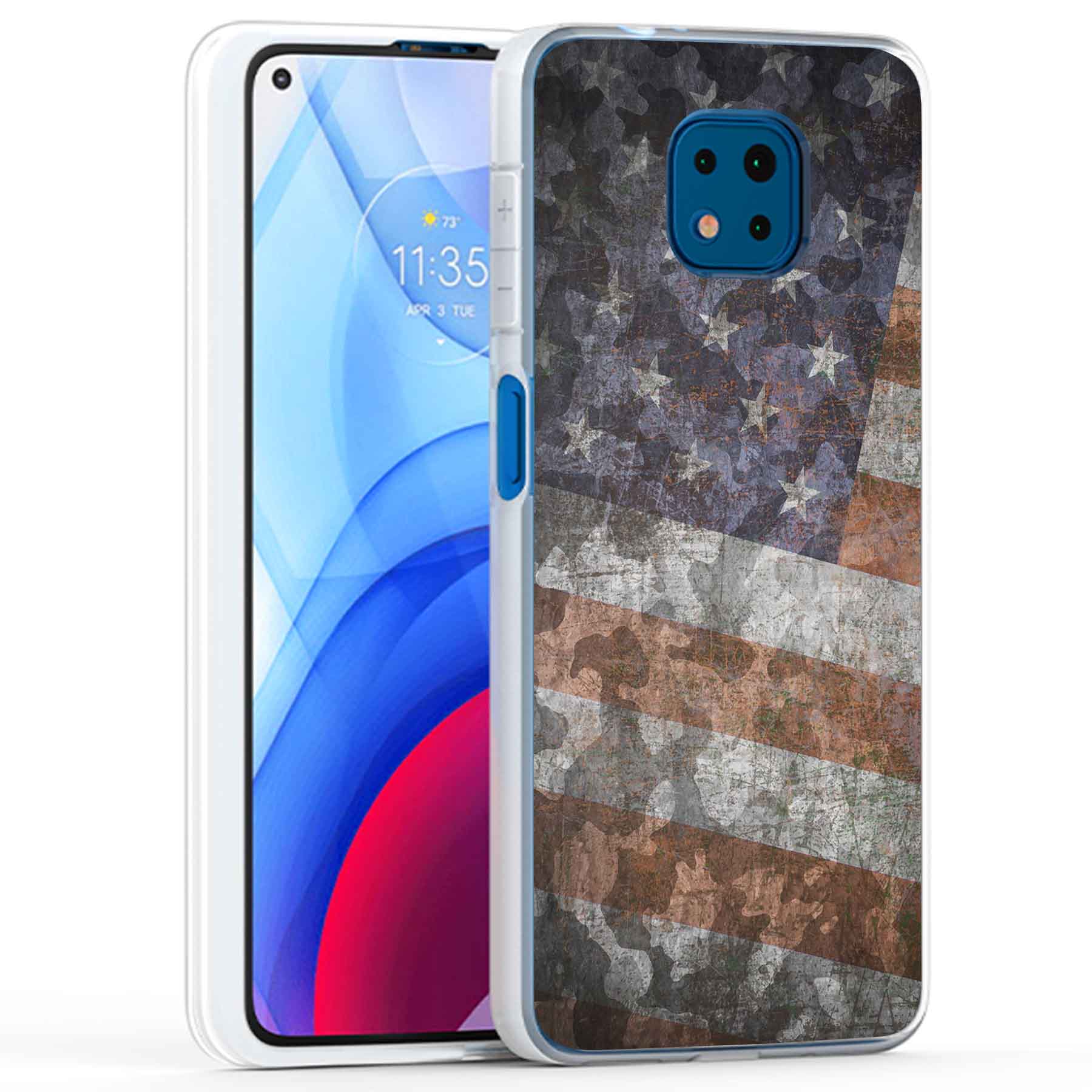 For Motorola Moto G (Power,Stylus,Play,5G),Slim Cover,American Flag 2 Print,USA - Picture 13 of 27