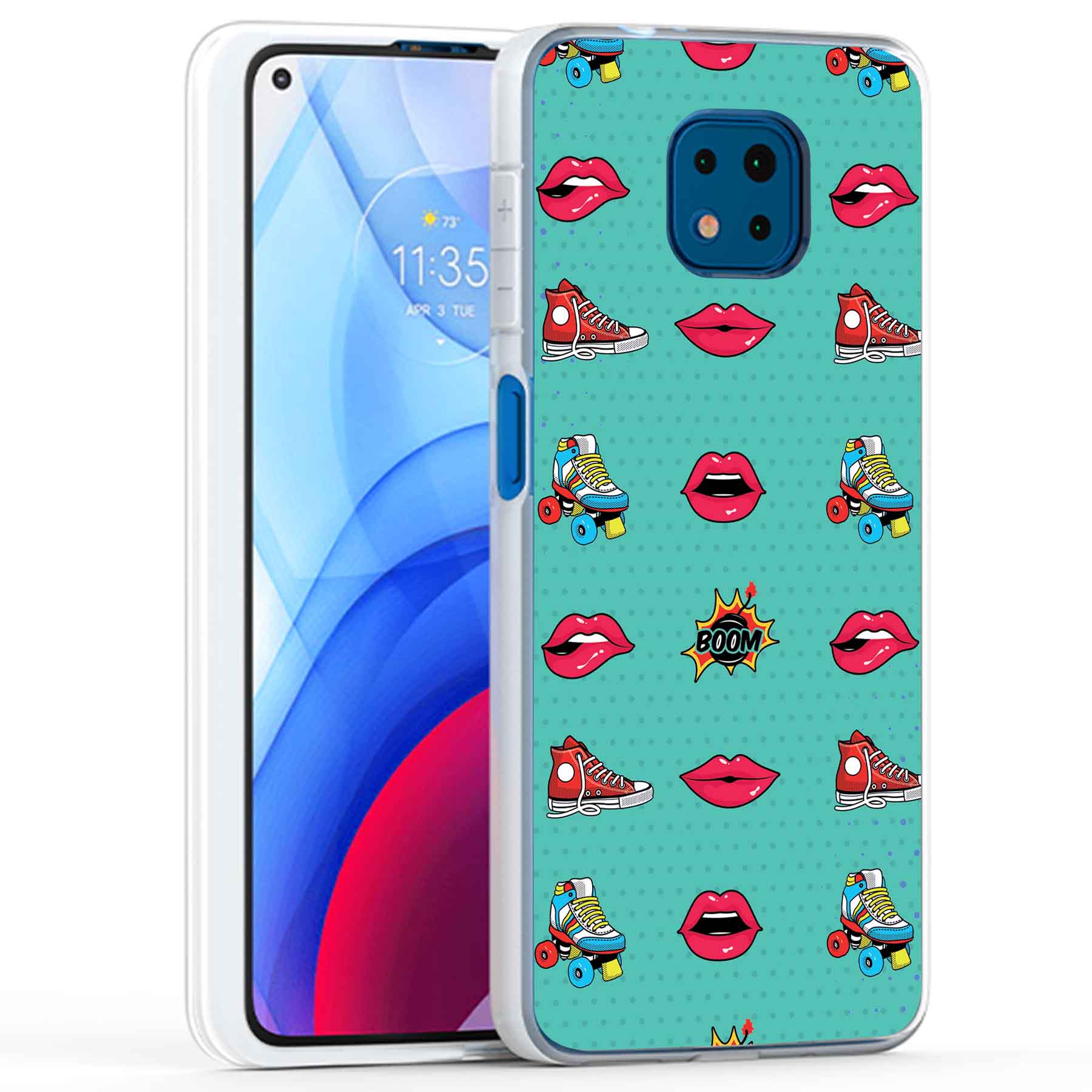 For Motorola Moto G (Power,Stylus,Play,5G),Slim Cover,Skate Lips Print,USA - Picture 13 of 27