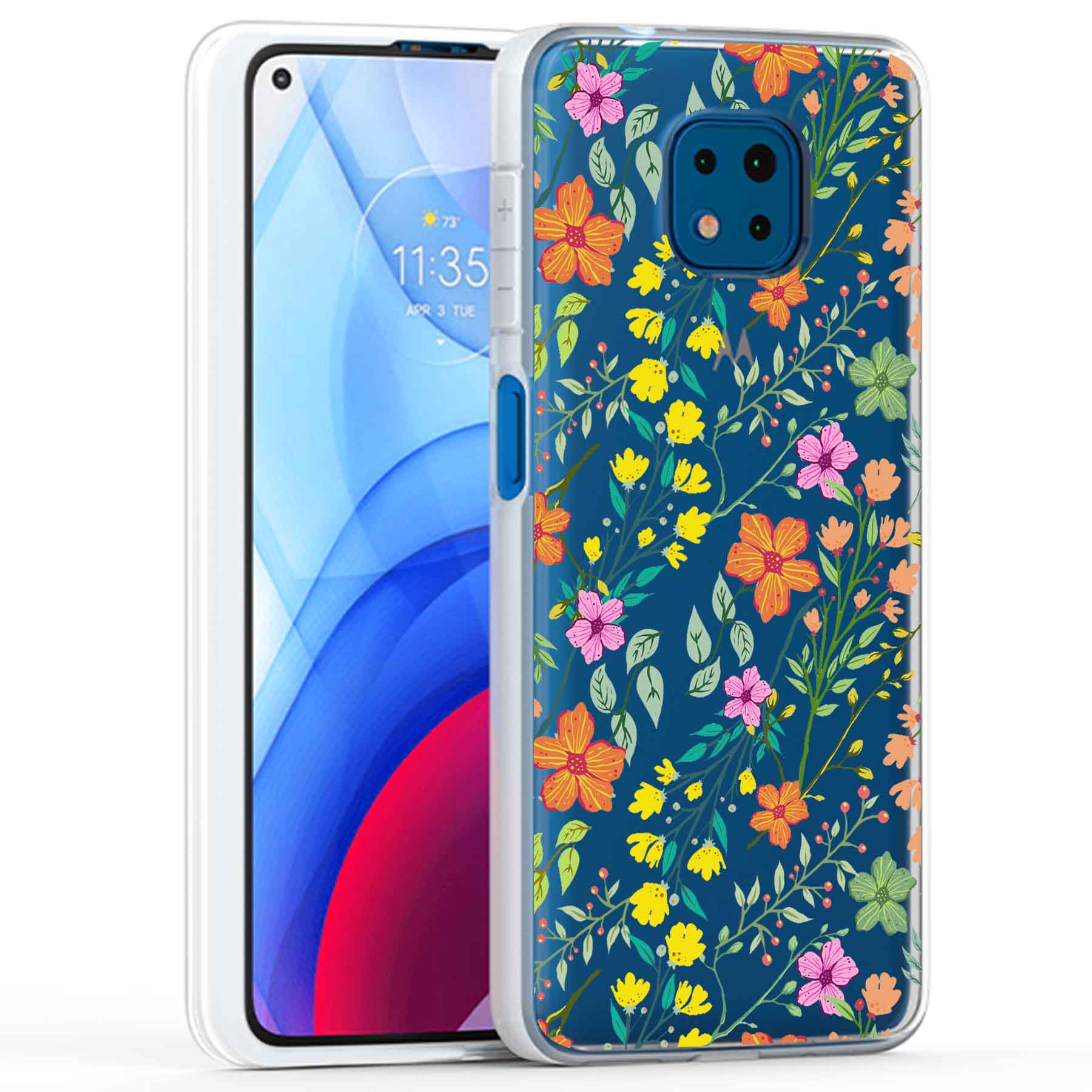 For Motorola Moto G (Power,Stylus,Play,5G),Slim Cover,Flower 20 Print,USA - Picture 13 of 27