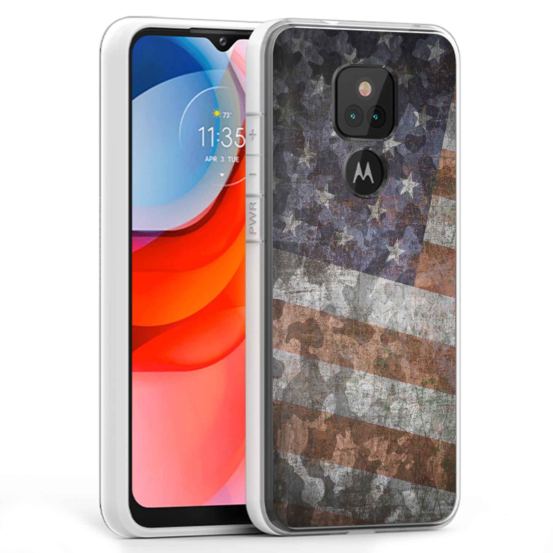 For Motorola Moto G (Power,Stylus,Play,5G),Slim Cover,American Flag 2 Print,USA - Picture 23 of 27