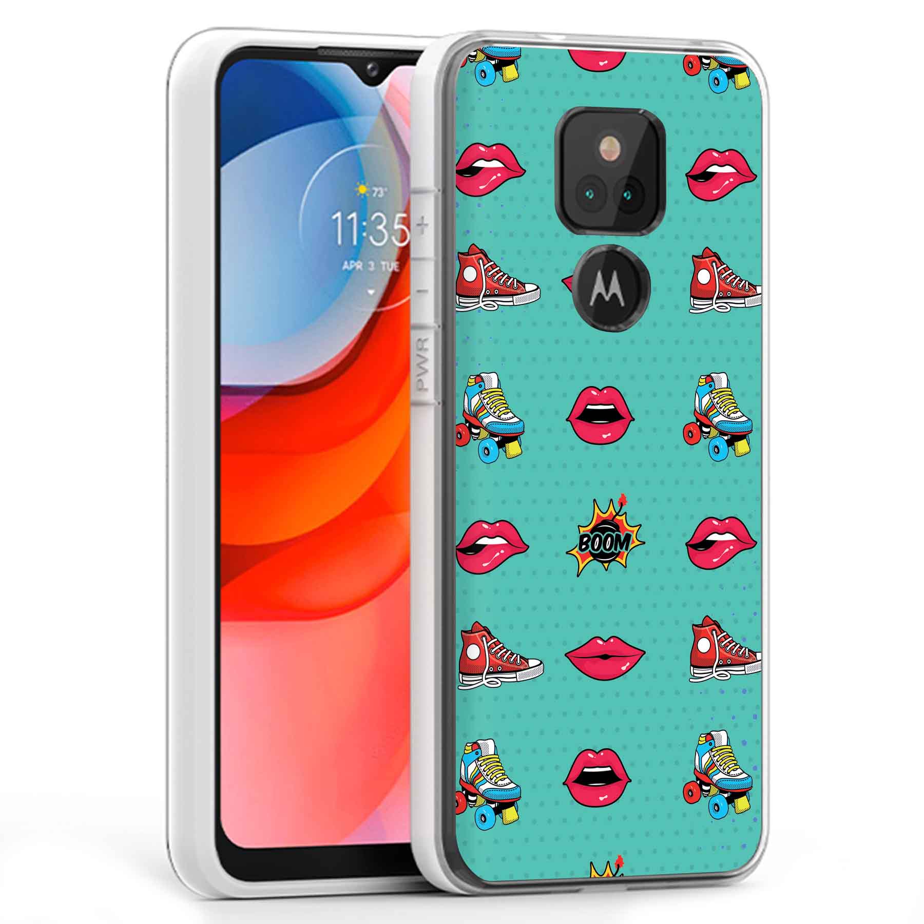 For Motorola Moto G (Power,Stylus,Play,5G),Slim Cover,Skate Lips Print,USA - Picture 23 of 27