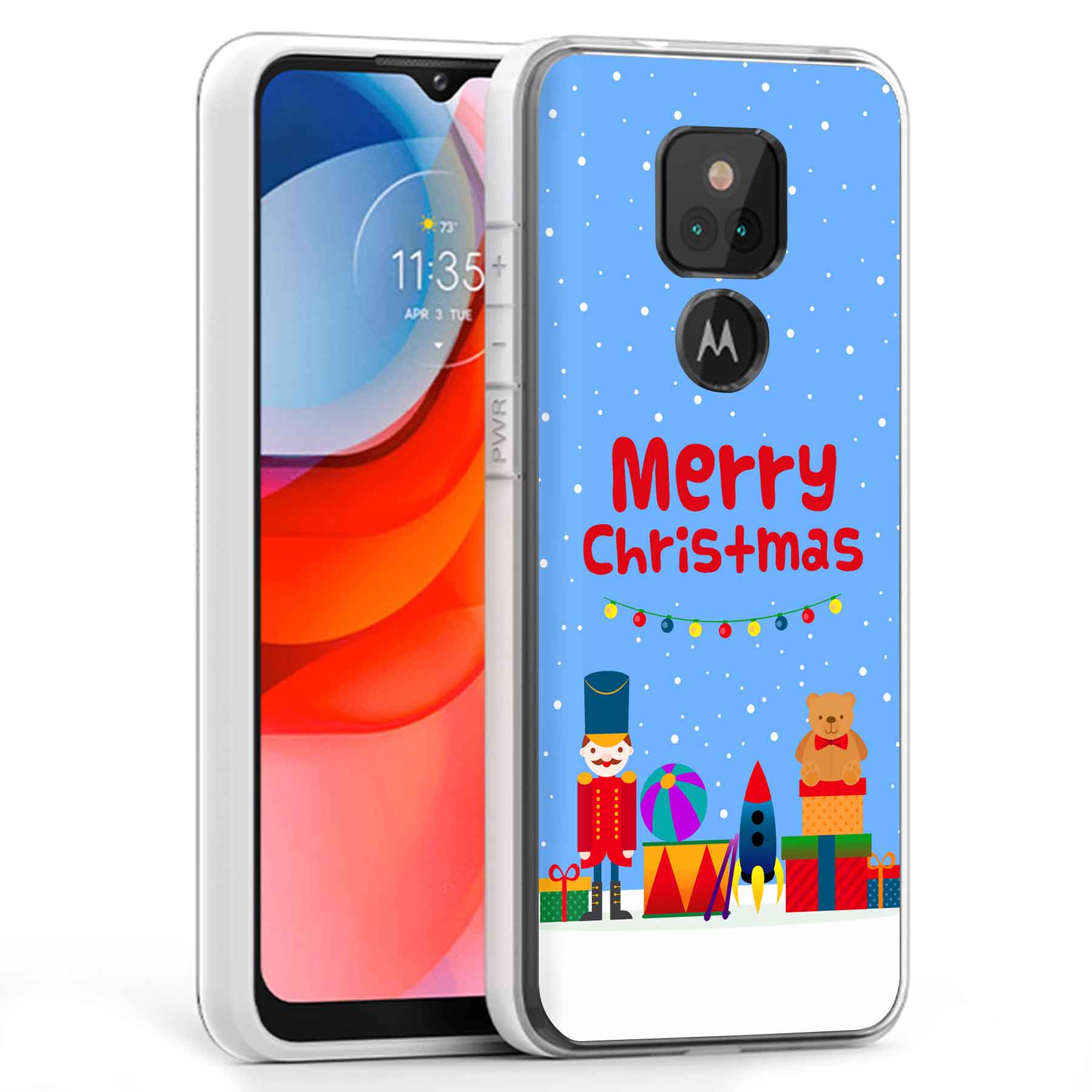 For Motorola Moto G (Power,Stylus,Play,5G),Slim Cover,Christmas Toy Print,USA - Afbeelding 23 van 27