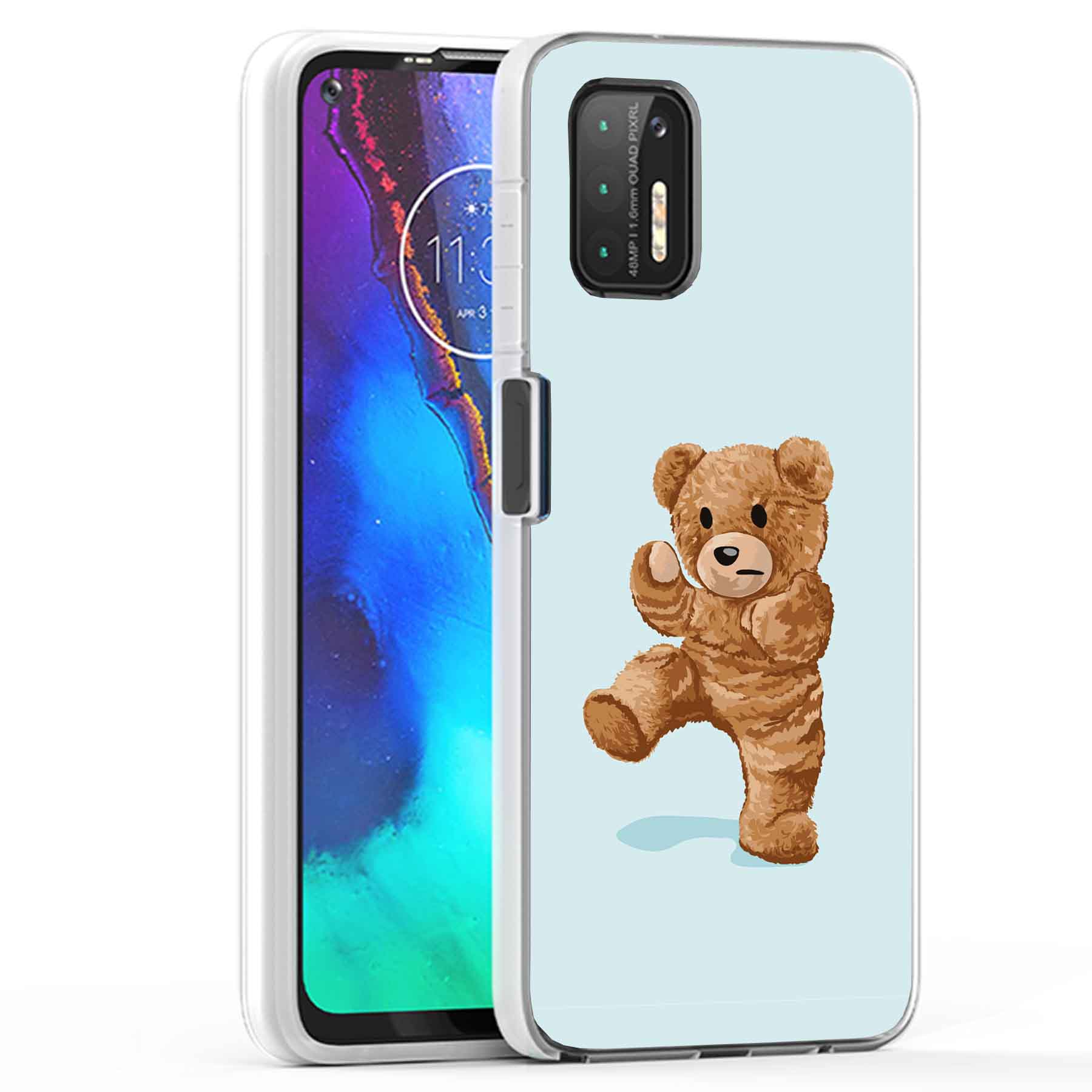 For Motorola Moto G (Power,Stylus,Play,5G),Slim Cover,Teddy Fight Print,USA - Afbeelding 18 van 27
