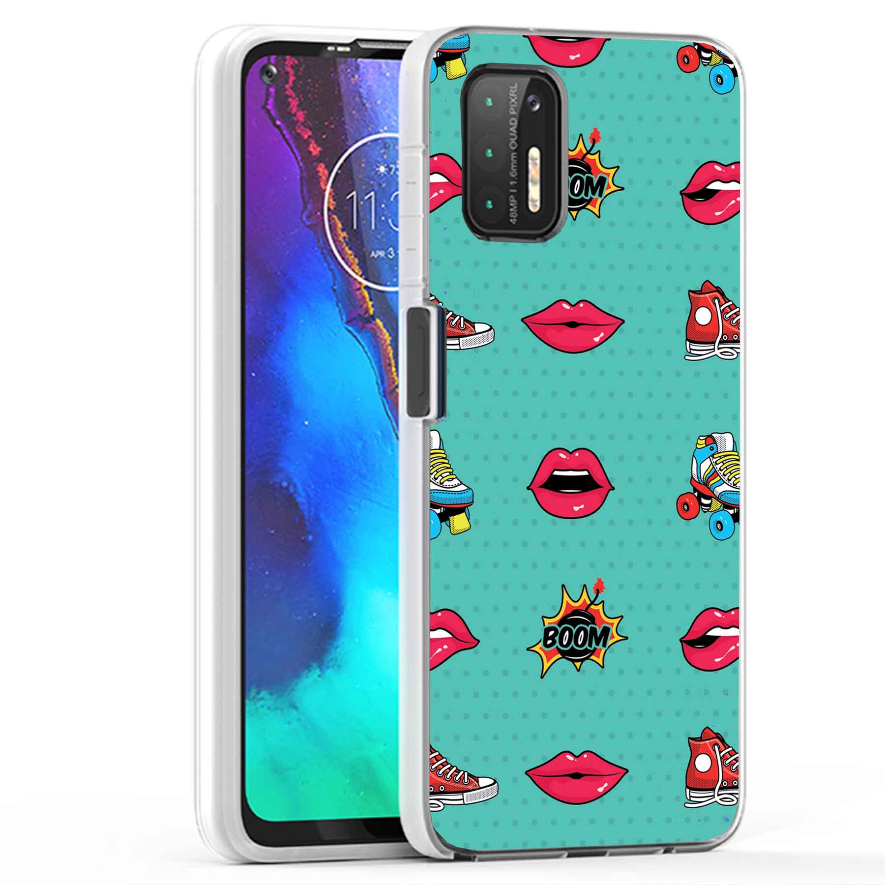 For Motorola Moto G (Power,Stylus,Play,5G),Slim Cover,Skate Lips Print,USA - Picture 18 of 27