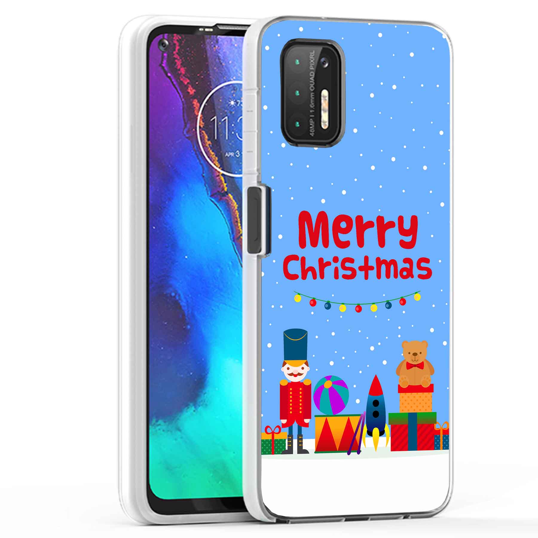 For Motorola Moto G (Power,Stylus,Play,5G),Slim Cover,Christmas Toy Print,USA - Afbeelding 18 van 27