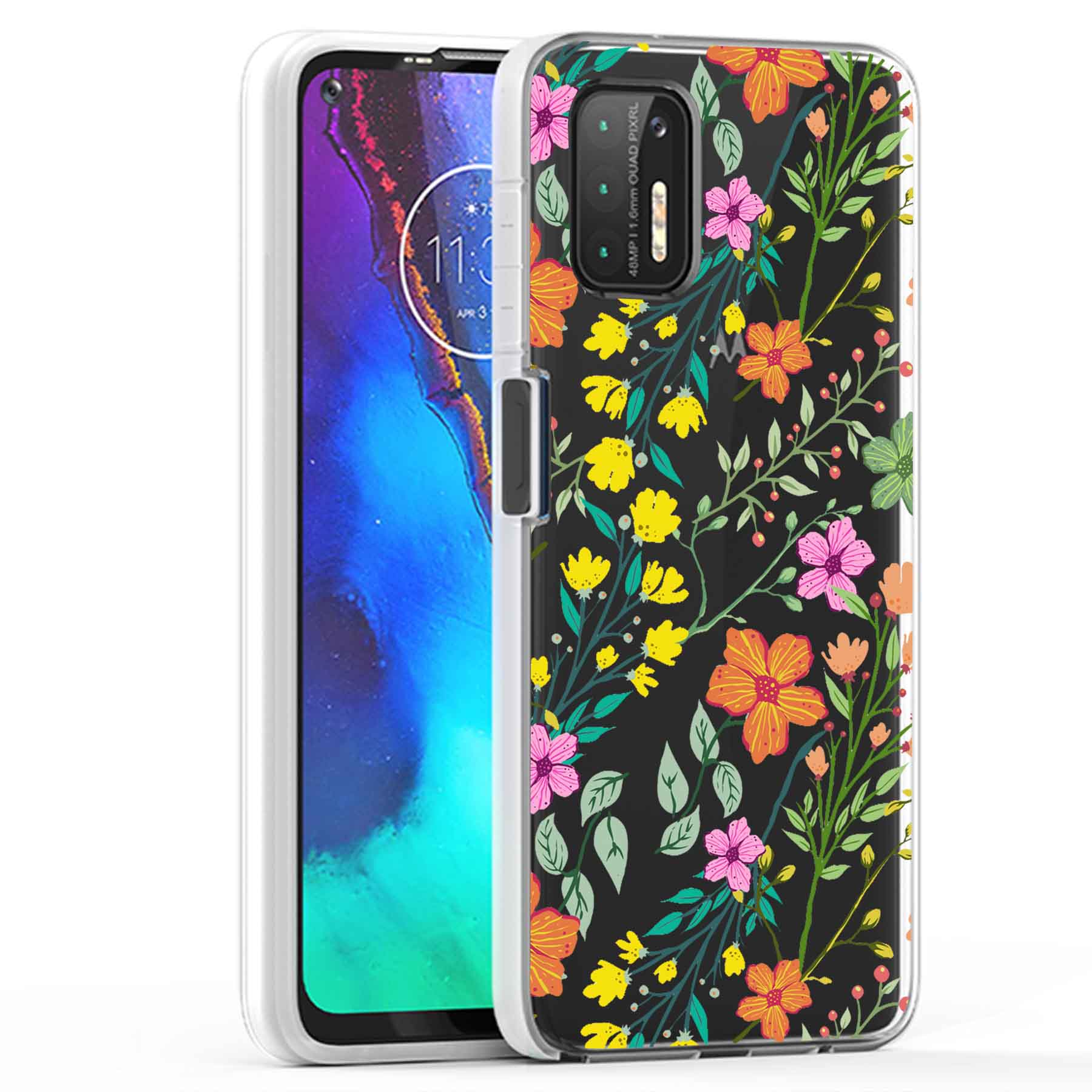 For Motorola Moto G (Power,Stylus,Play,5G),Slim Cover,Flower 20 Print,USA - Picture 18 of 27