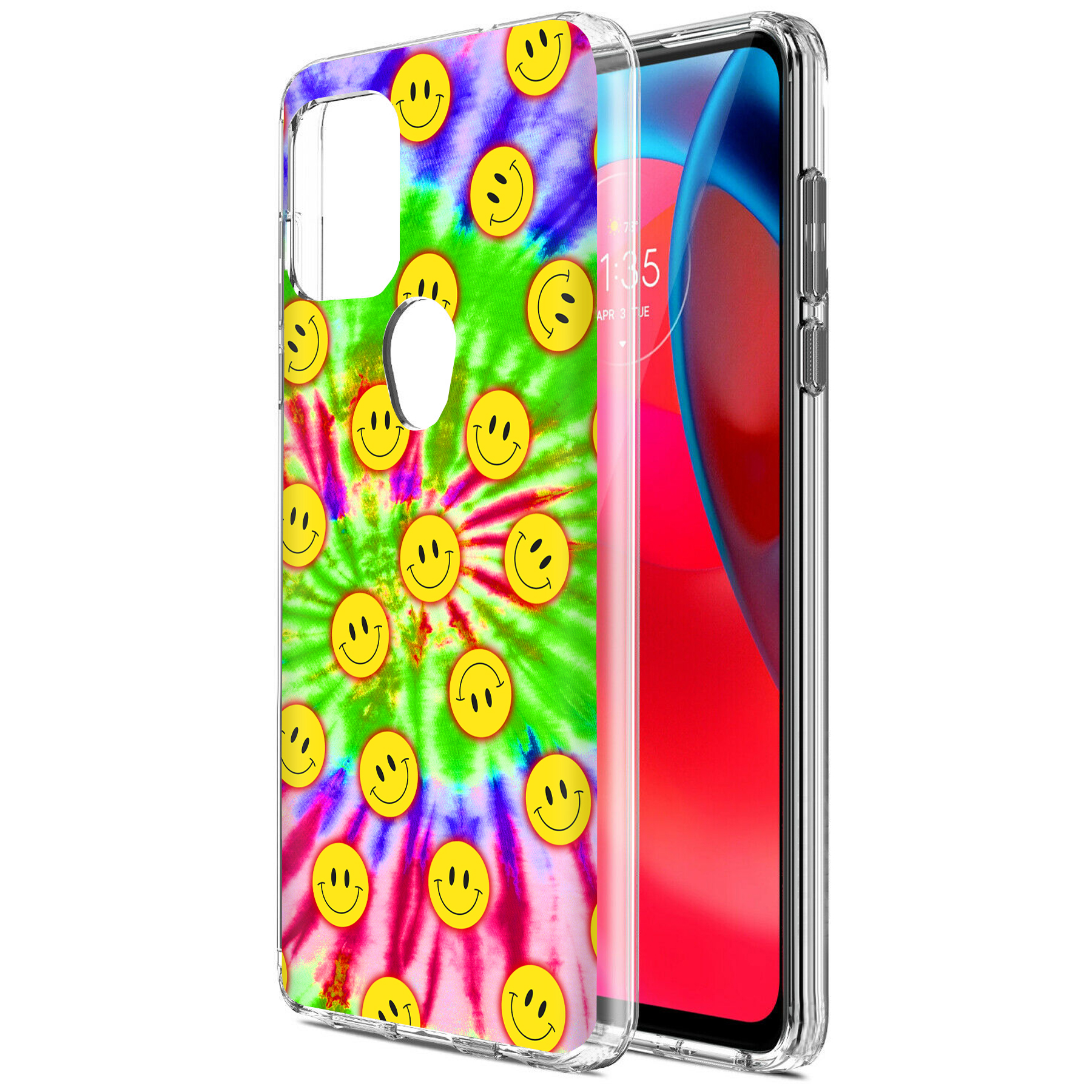 For Motorola Moto G (Power,Stylus,Play,5G),Slim Cover,Tie Dye Smile Print,USA - Picture 19 of 27