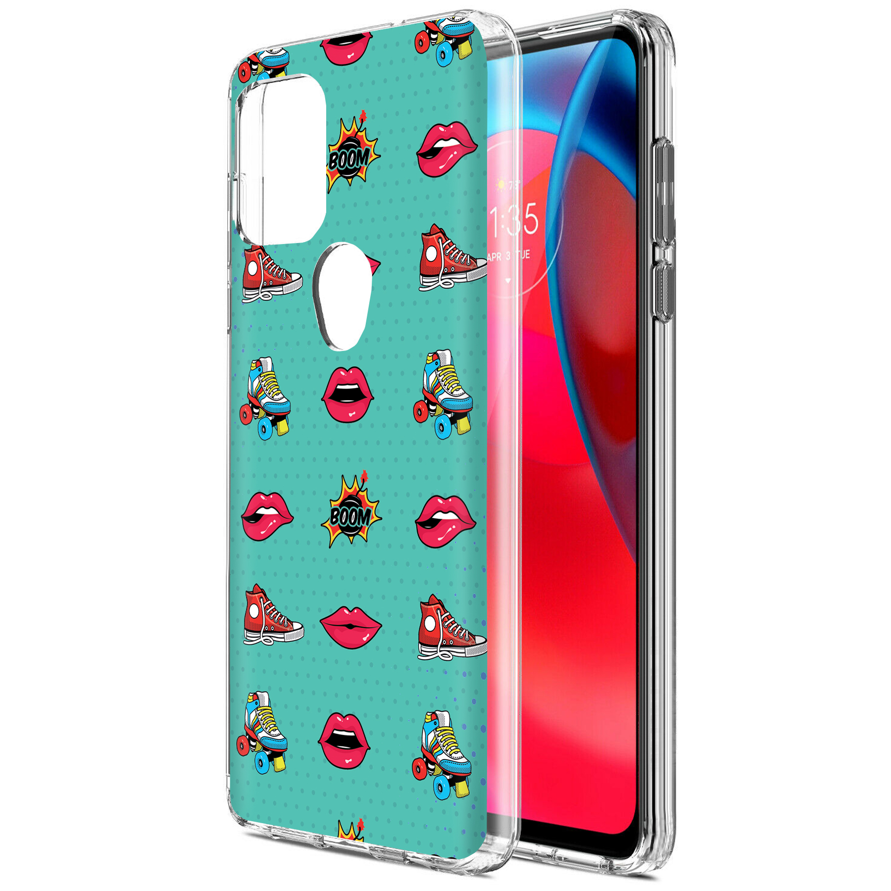 For Motorola Moto G (Power,Stylus,Play,5G),Slim Cover,Skate Lips Print,USA - Picture 19 of 27