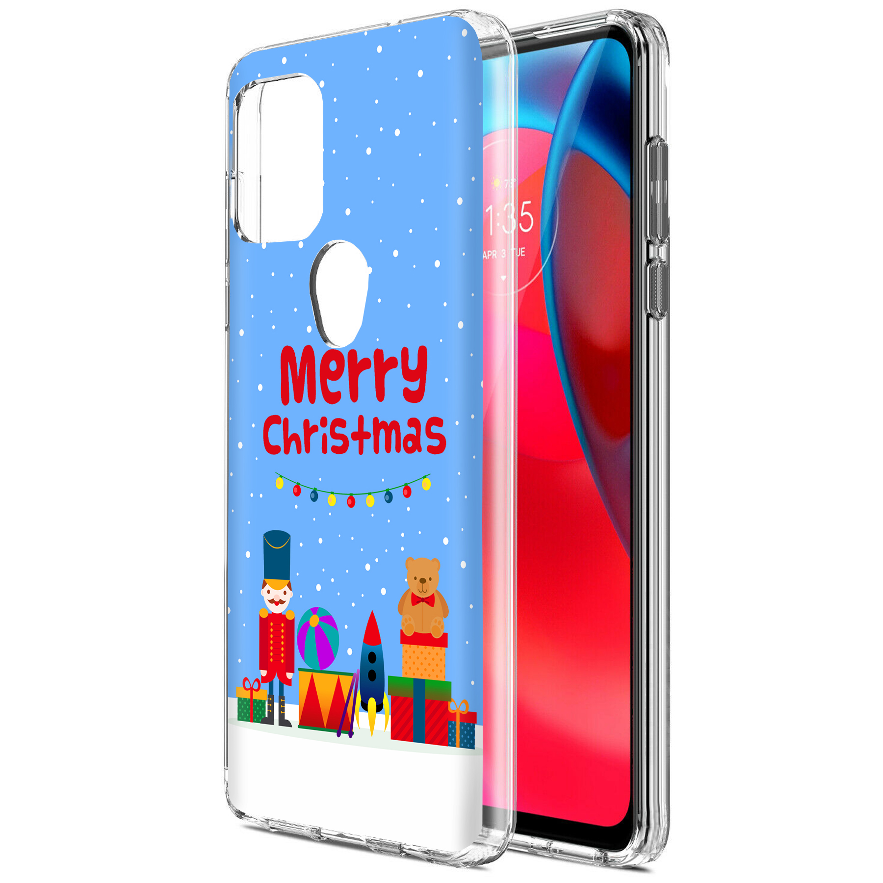 For Motorola Moto G (Power,Stylus,Play,5G),Slim Cover,Christmas Toy Print,USA - Afbeelding 19 van 27