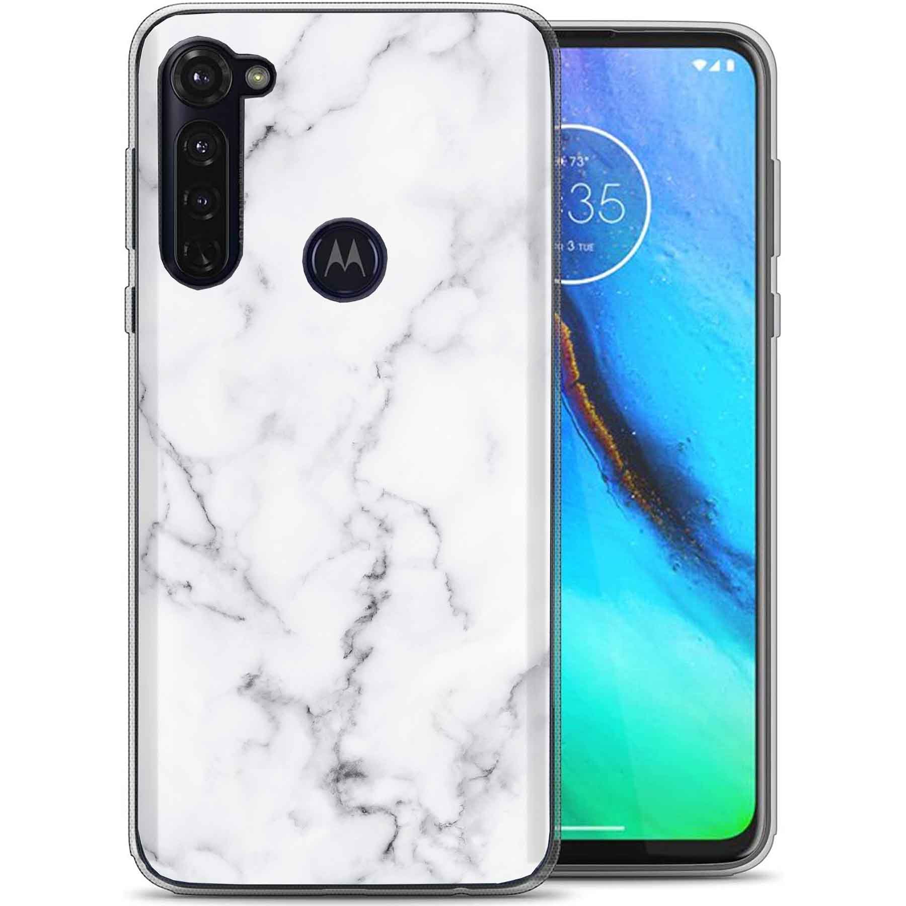 For Motorola Moto G (Power,Stylus,Play,5G),Slim Cover,Black Marble 2 Print,USA - Picture 20 of 27