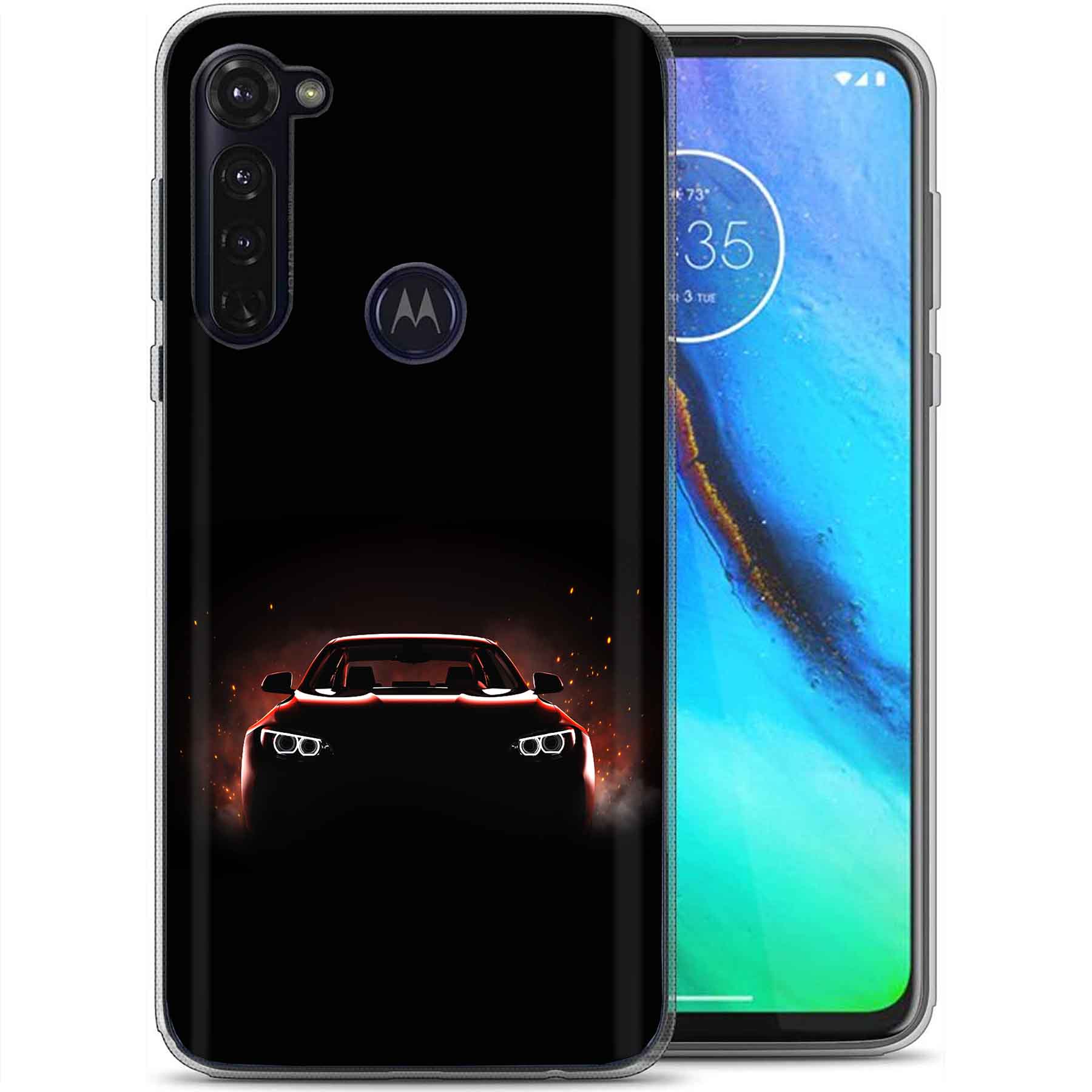 For Motorola Moto G (Power,Stylus,Play,5G),Slim Cover,Luxury Car Print,USA - Picture 20 of 27