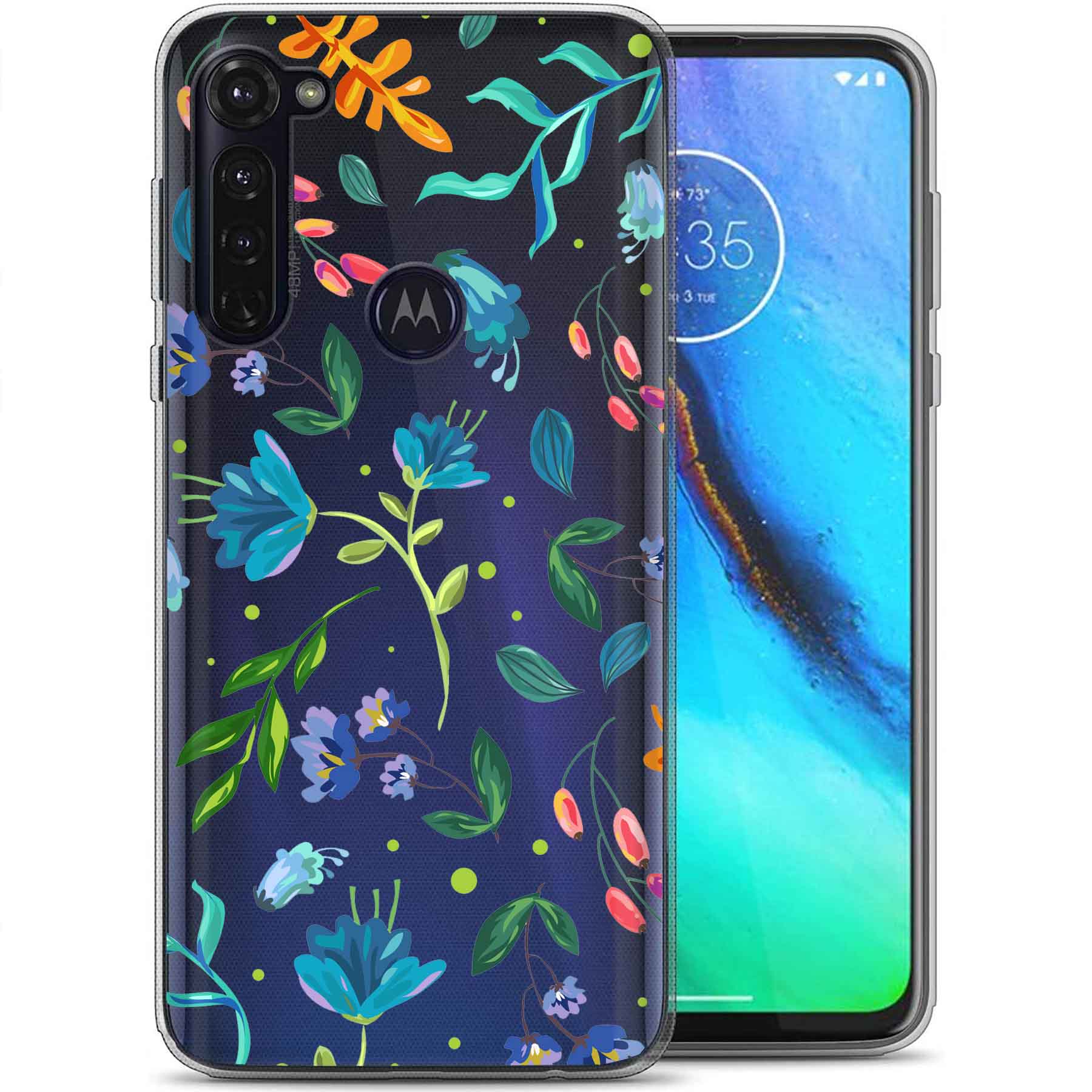 For Motorola Moto G (Power,Stylus,Play,5G),Slim Cover,Flower 2 Print,USA - Picture 20 of 27