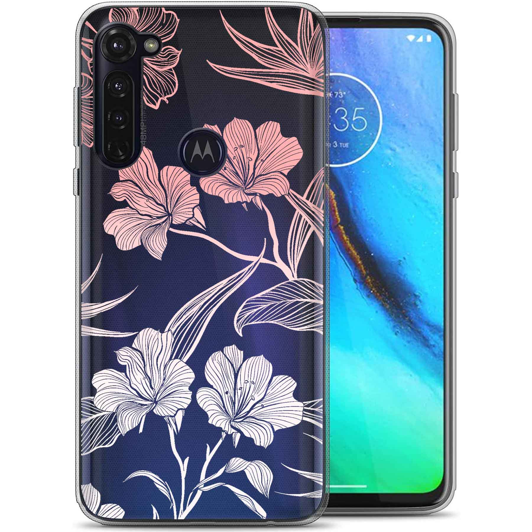 For Motorola Moto G (Power,Stylus,Play,5G),Slim Cover,Flower 12 Print,USA - Picture 20 of 27