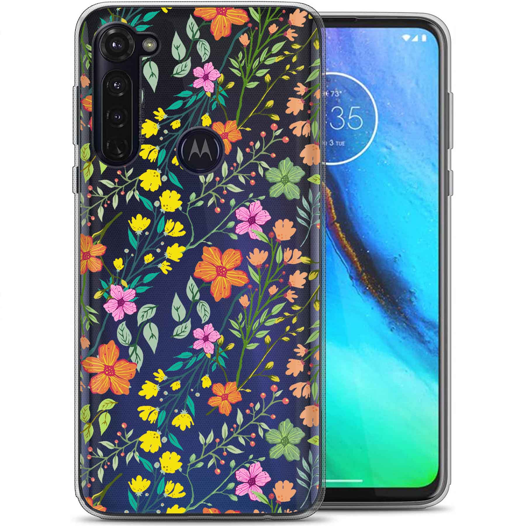 For Motorola Moto G (Power,Stylus,Play,5G),Slim Cover,Flower 20 Print,USA - Picture 20 of 27