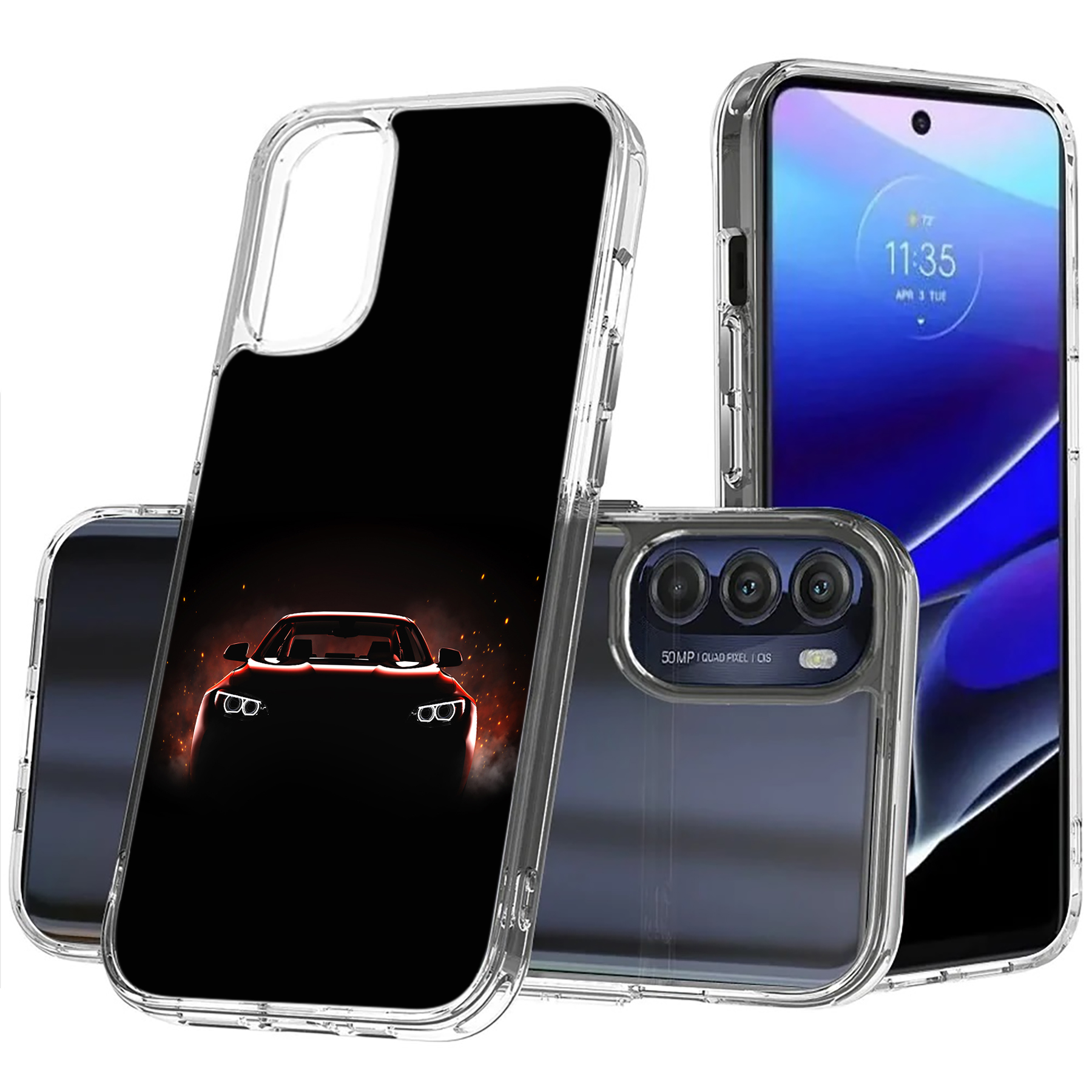 For Motorola Moto G (Power,Stylus,Play,5G),Slim Cover,Luxury Car Print,USA - Picture 17 of 27