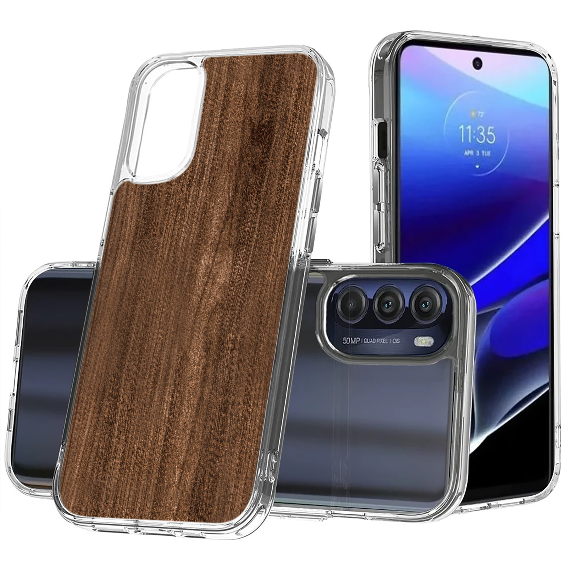 For Motorola Moto G (Power,Stylus,Play,5G),Slim Cover,Wood 3 Print,USA - Picture 17 of 27