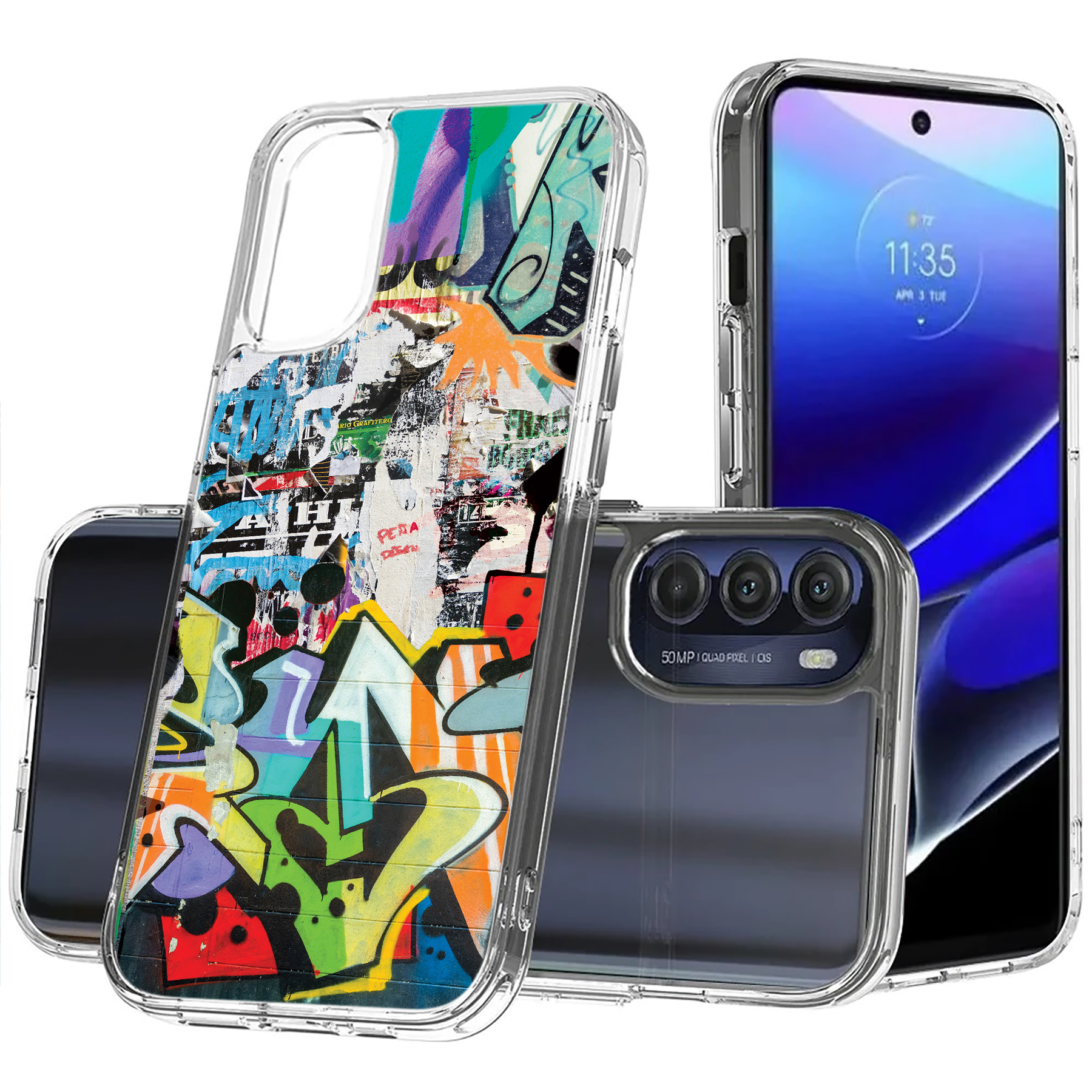 For Motorola Moto G (Power,Stylus,Play,5G),Slim Cover,Street Graffiti Print,USA - Picture 17 of 27