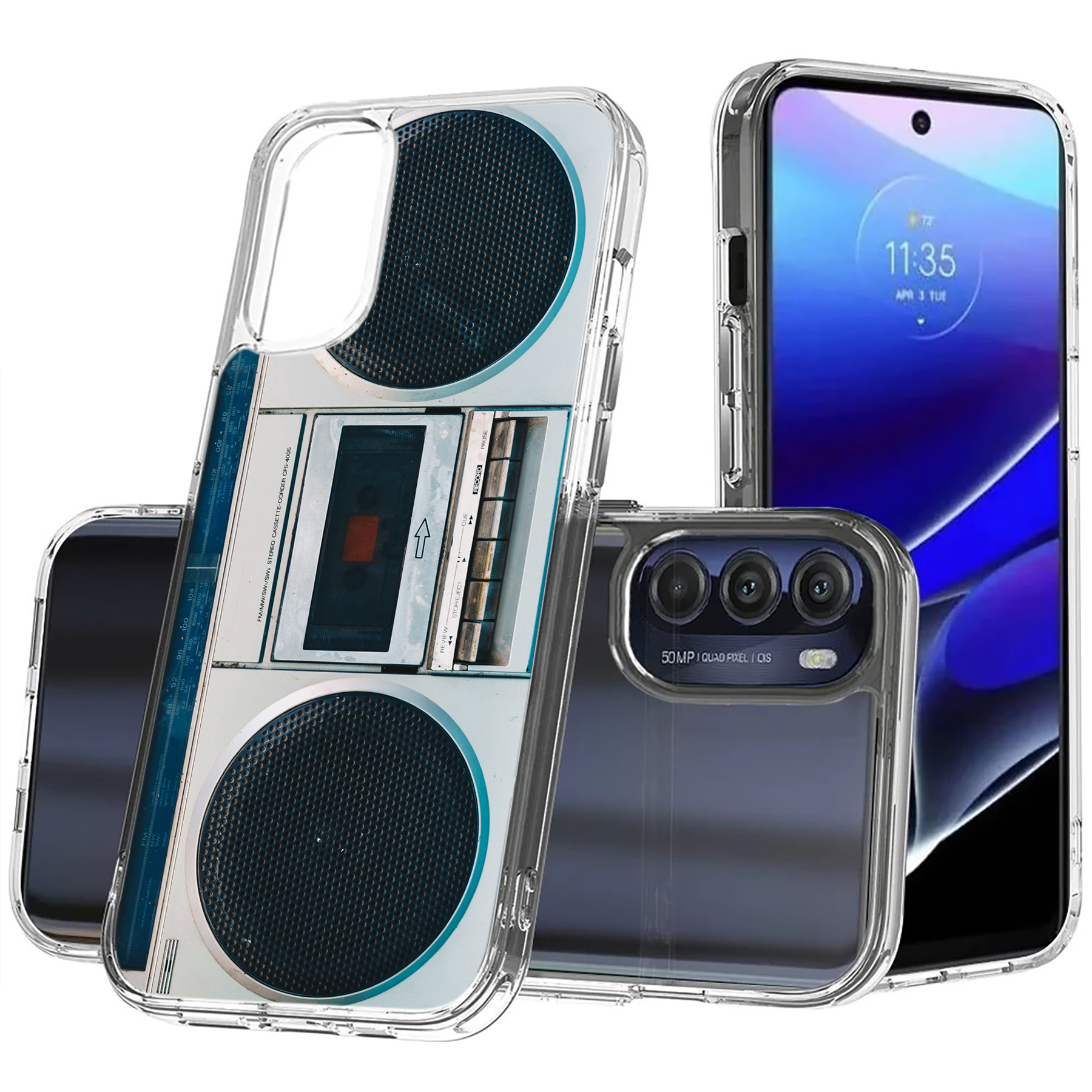 For Motorola Moto G (Power,Stylus,Play,5G),Slim Cover,Old Radio Print,USA - Picture 17 of 27