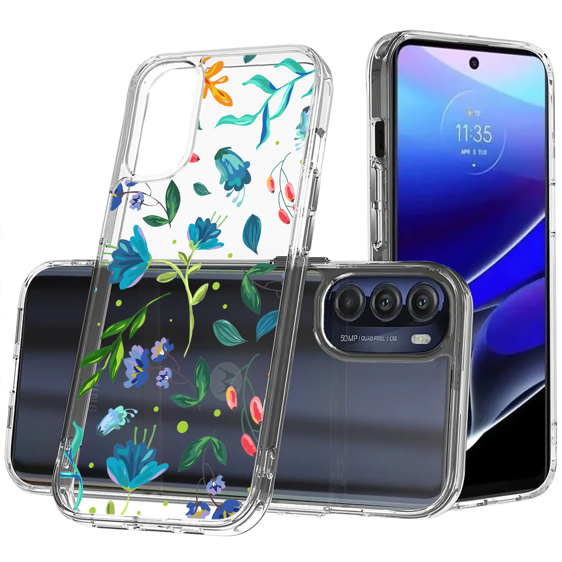 For Motorola Moto G (Power,Stylus,Play,5G),Slim Cover,Flower 2 Print,USA - Picture 17 of 27