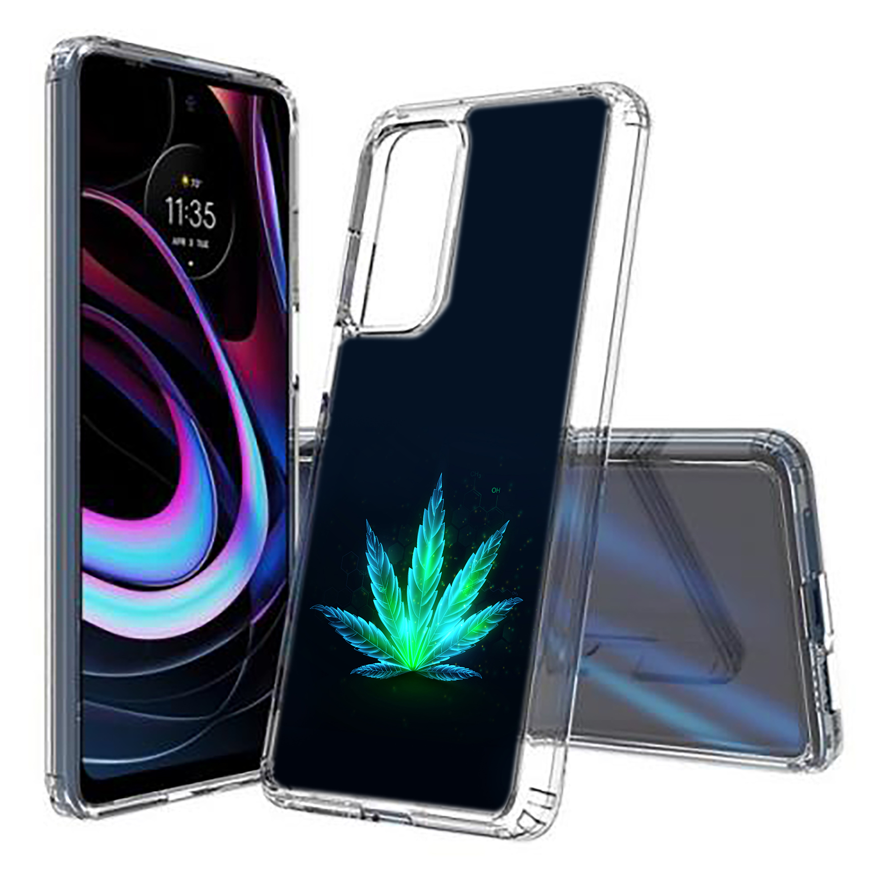 For Motorola (Edge,One 5G,Ace,UW,X40,30),Slim Cover,Beautiful Weed Print,USA - Picture 8 of 21