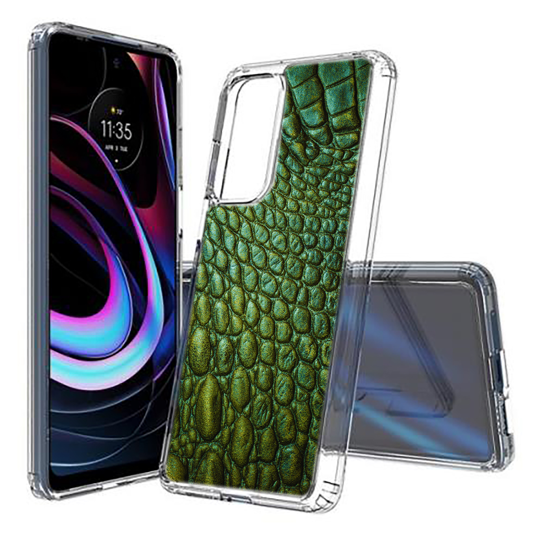 For Motorola (Edge,One 5G,Ace,UW,X40,30),Slim Cover,Satin Crocodile Print,USA - Picture 8 of 21