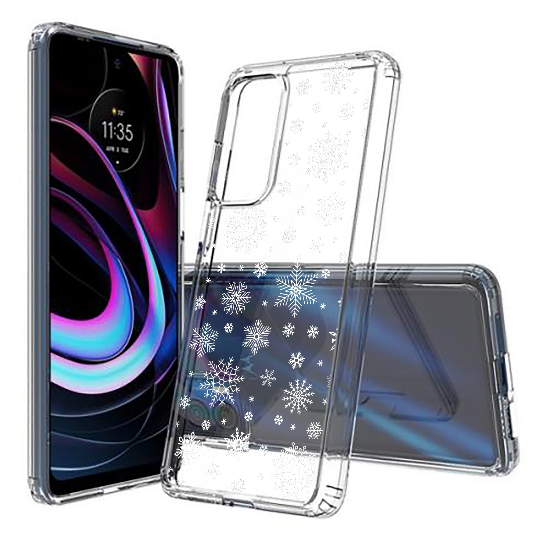 For Motorola (Edge,One 5G,Ace,UW,X40,30),Slim Cover,Snowflake 1 Print,USA - 第 8/21 張圖片