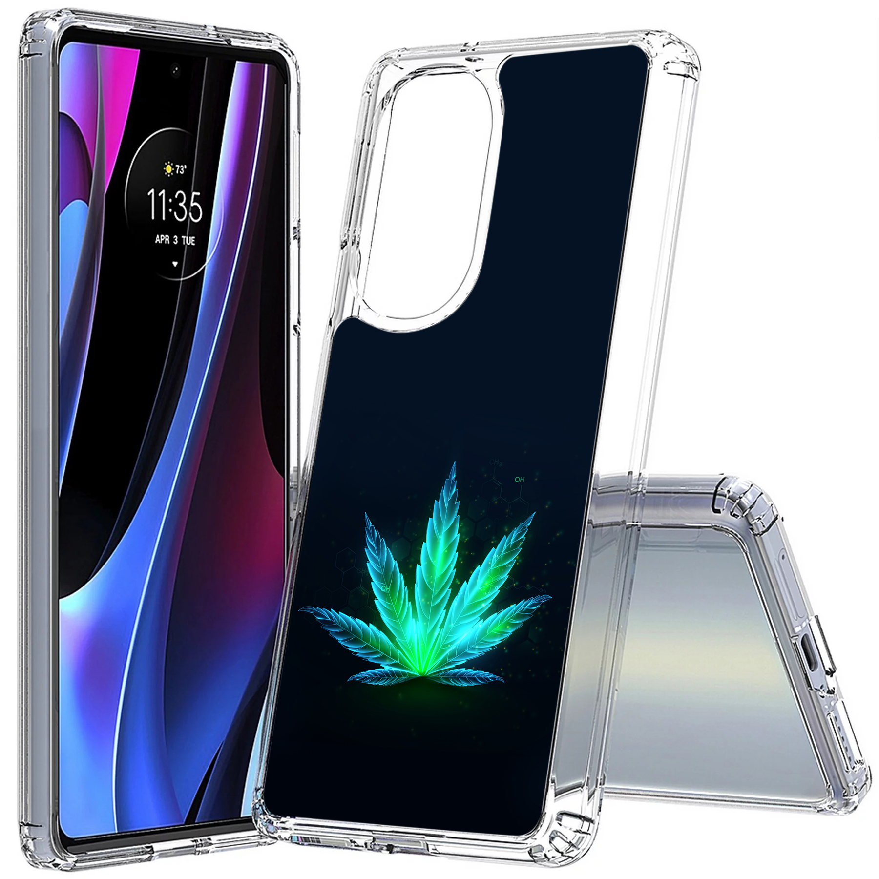 For Motorola (Edge,One 5G,Ace,UW,X40,30),Slim Cover,Beautiful Weed Print,USA - Picture 10 of 21