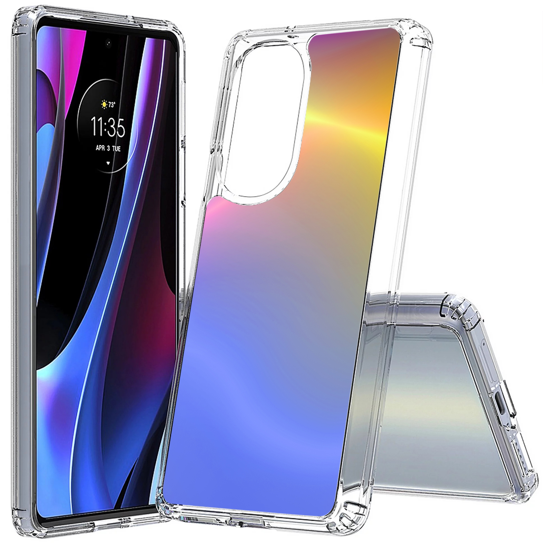 For Motorola (Edge,One 5G,Ace,UW,X40,30),Slim Cover,Color Gradient Print,USA - Picture 10 of 21