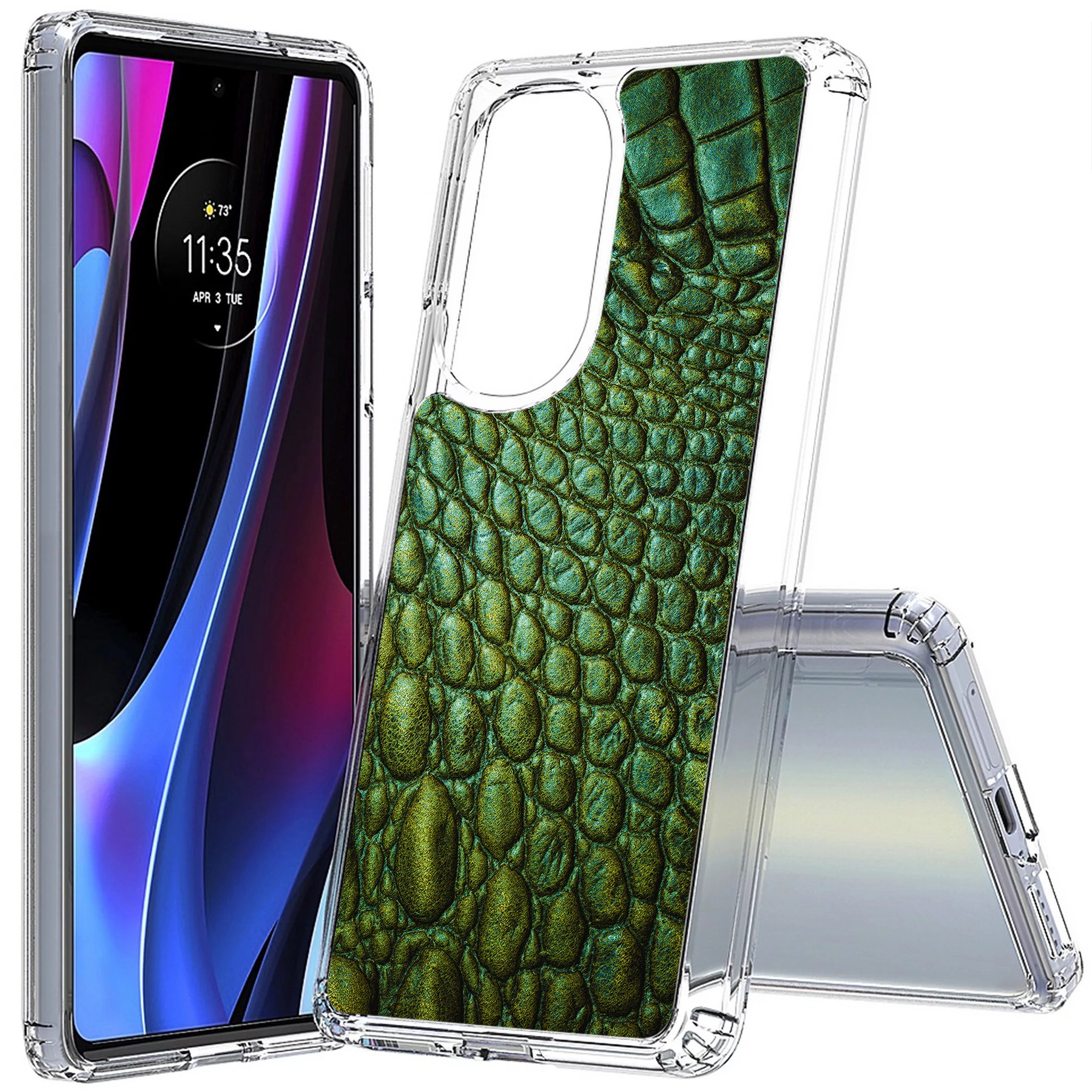 For Motorola (Edge,One 5G,Ace,UW,X40,30),Slim Cover,Satin Crocodile Print,USA - Picture 10 of 21